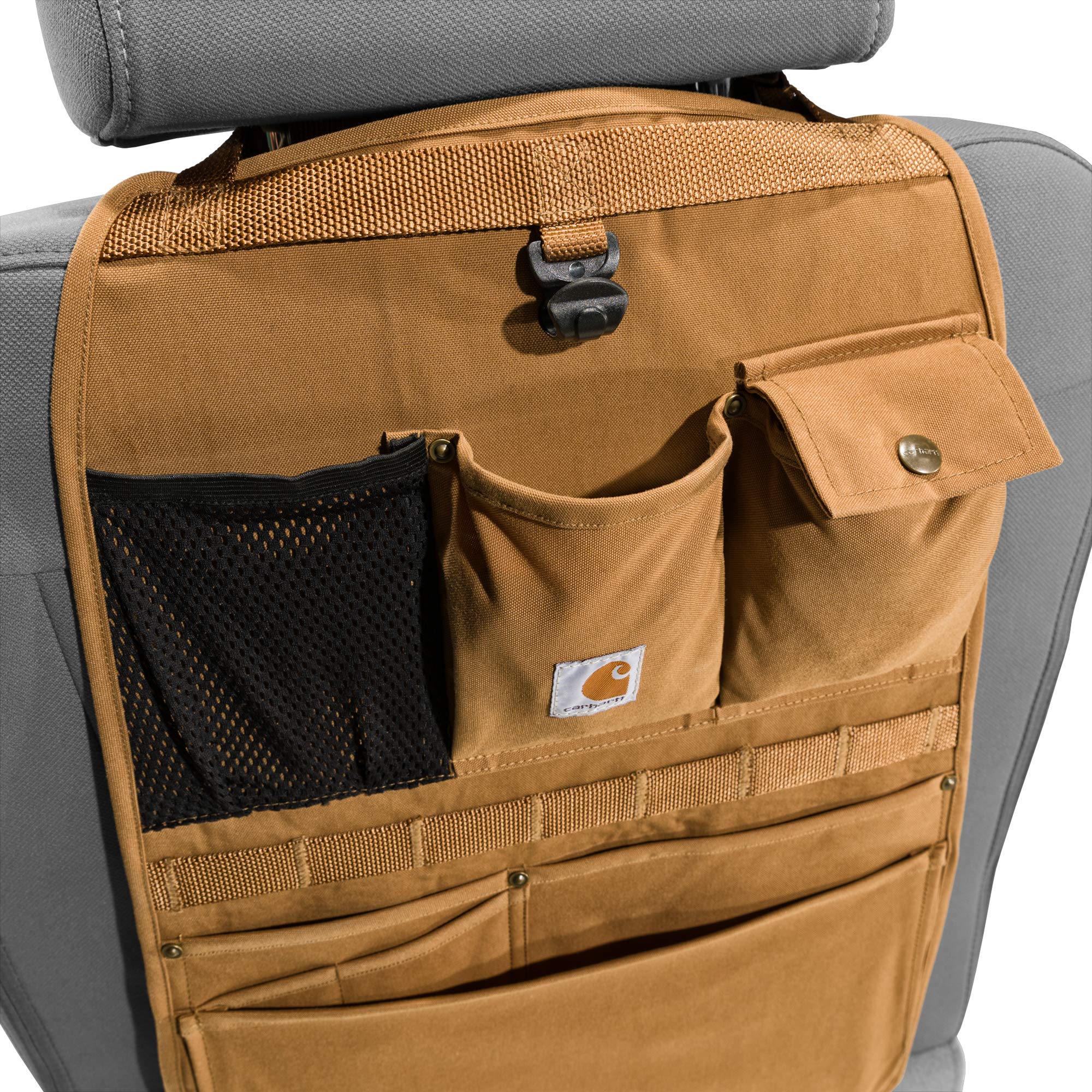 Carhartt Universal Nylon Duck Seat Organizer, One Size, Carhartt Brown, Model C000143720199, Durable Canvas Material
