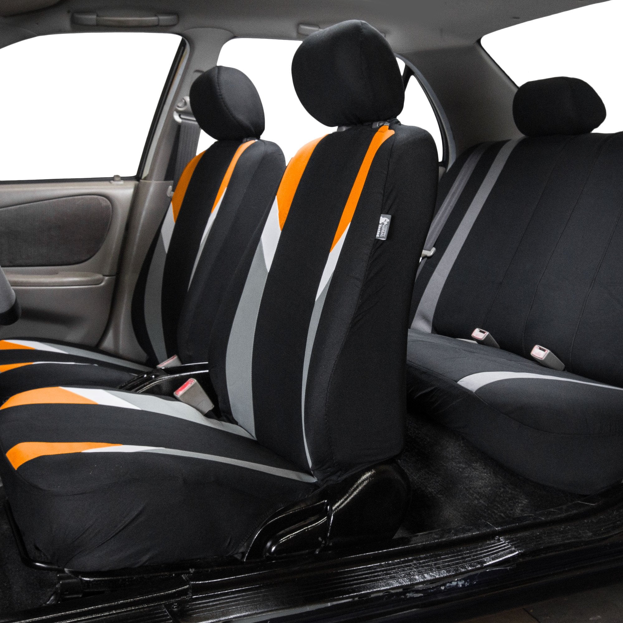 Fh Group Car Seat Covers Full Set Cloth - Seat Covers For Low Back Car Seats With Removable Headrest,Universal Fit,Automotive Se