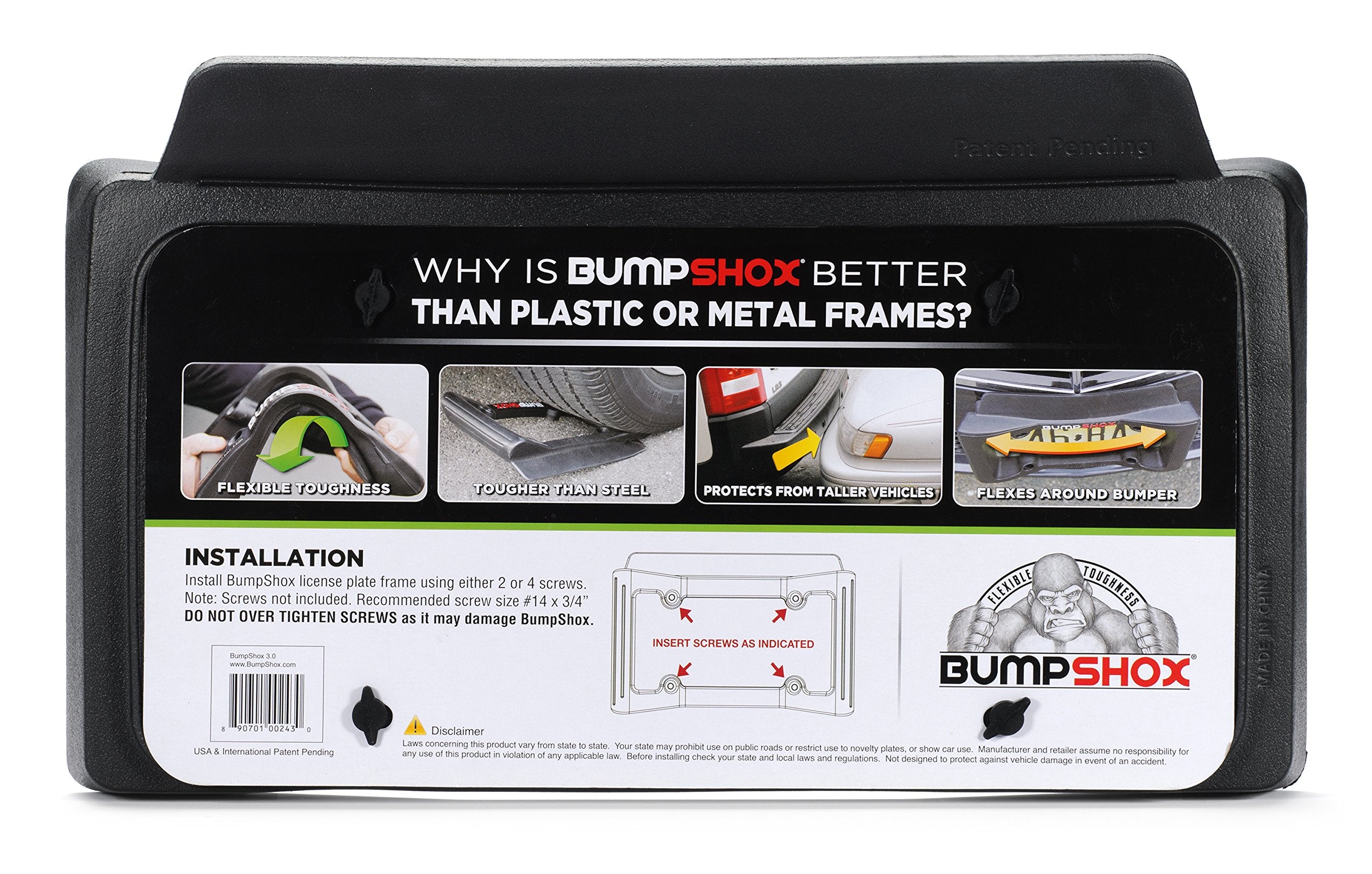 BumpShox Front Bumper Guard & Protection Frame - Tough Metal, 1.75" Thick, Model BSX