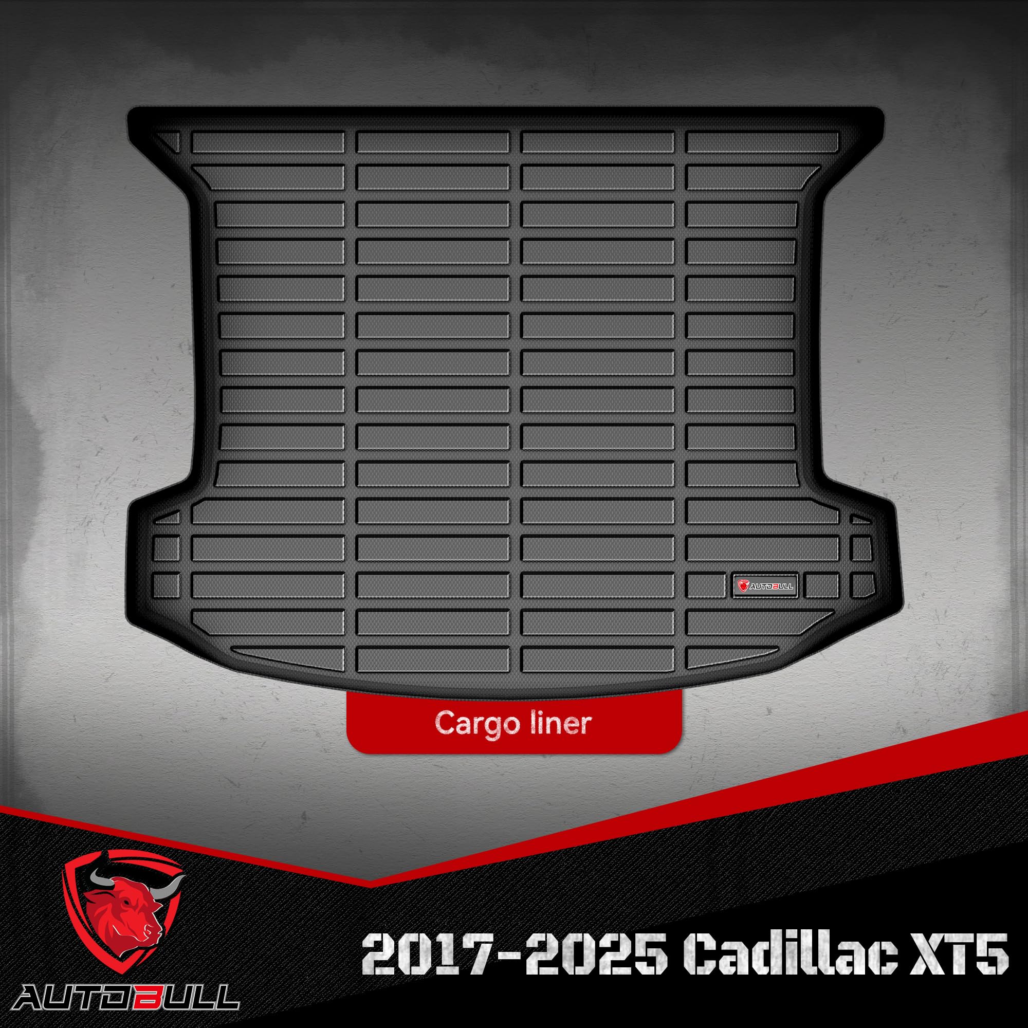 AutoBull Cargo Liner for 2017-2025 Cadillac XT5, All Weather Protection, Black, TPE Material, Model ABFM-1004