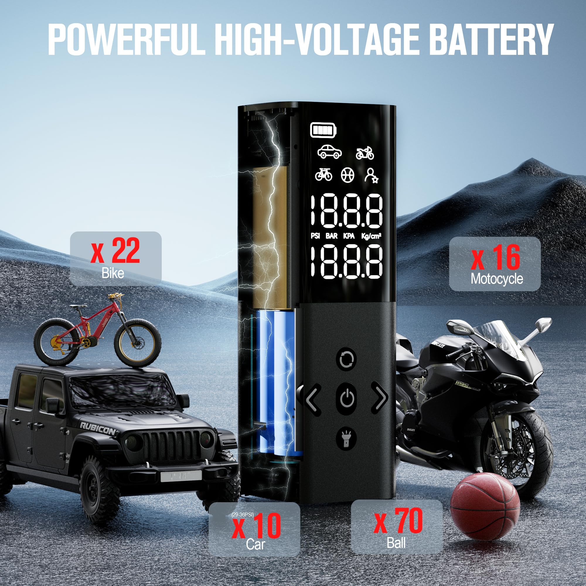 Gooloo Ap150 Tire Inflator Portable Air Compressor, 3X Faster 150Psi Cordless Air Pump For Car Tires With Auto-Shutoff, Portable
