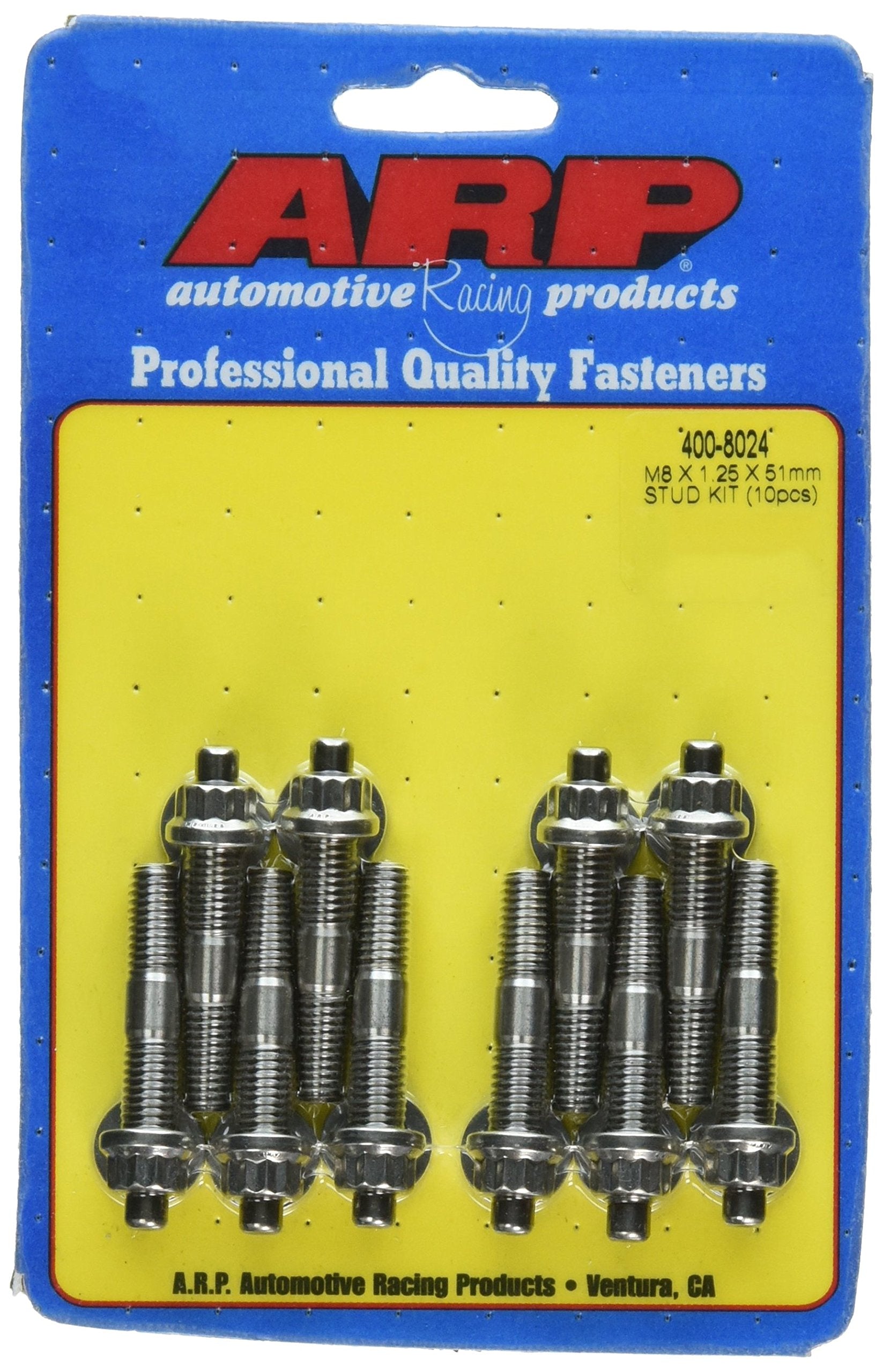 ARP 4008024 M8 x 1.25 x 51mm Stainless Steel Stud Kit  10 Piece