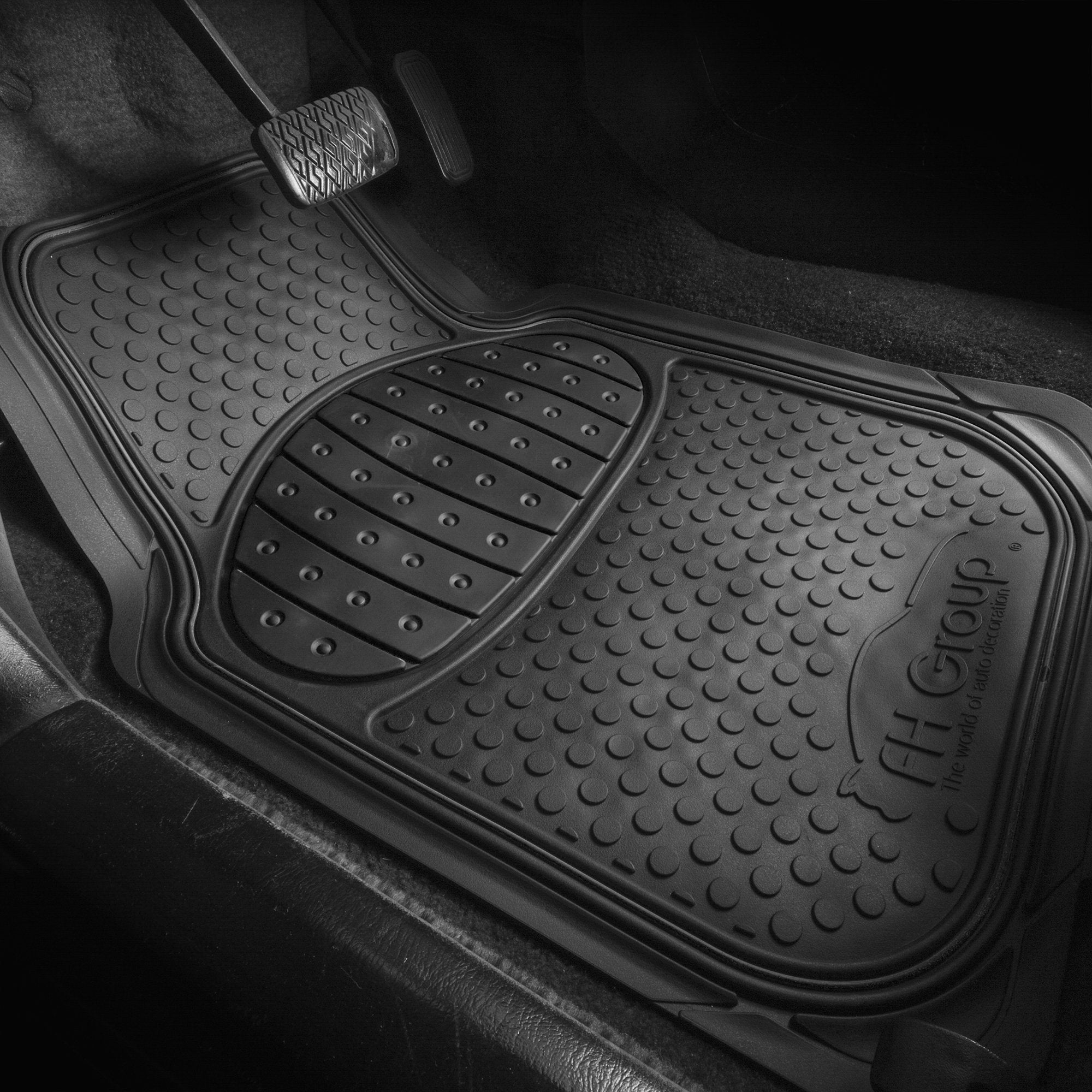 Fh Group Automotive Floor Mats Climaproof For All Weather Protection Universal Fit Heavy Duty Rubber Fits Most Cars, Suvs, And T