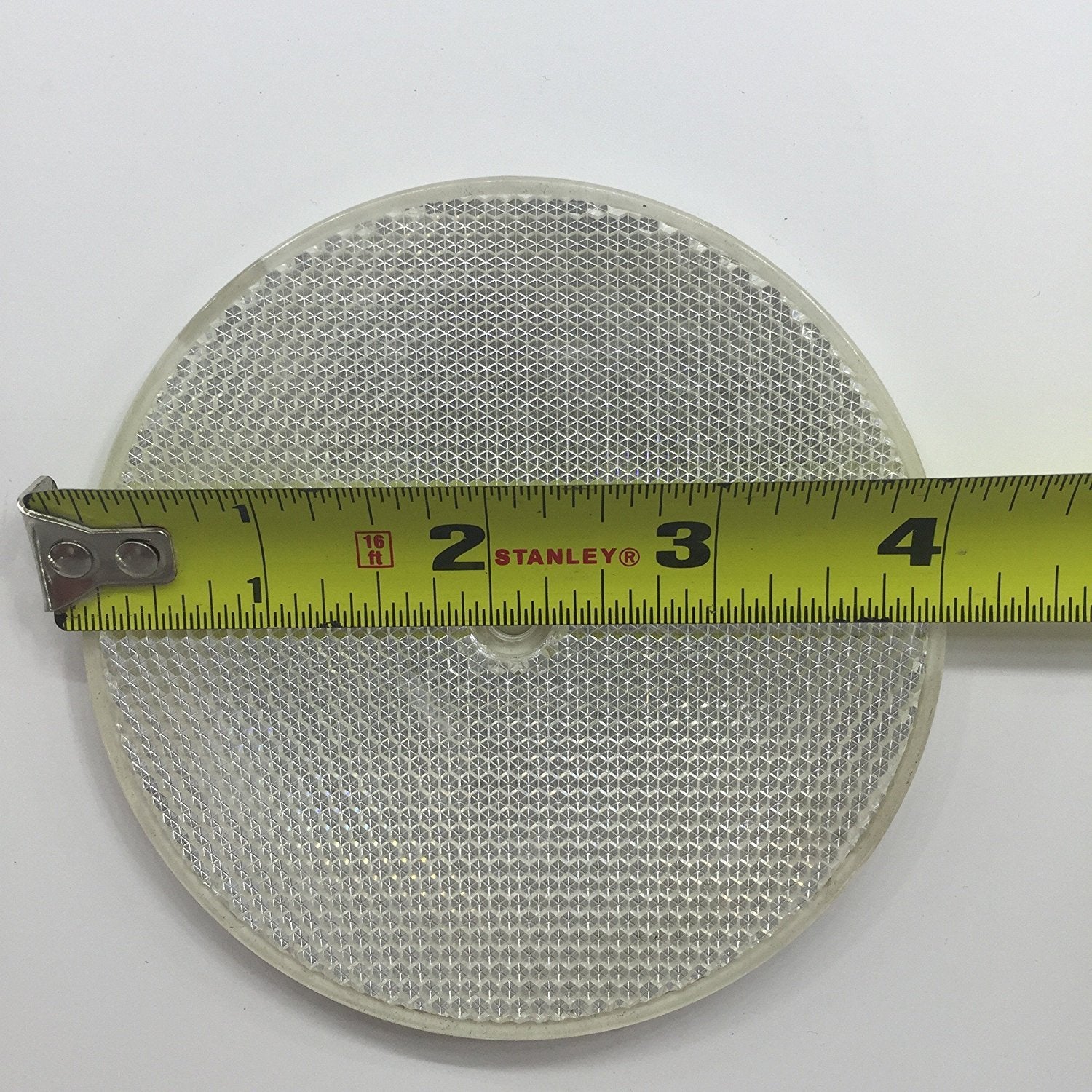 AMAZING BEAM Clear Round Reflector - 10 Pack, Ø 3.165", White for Trailers & Fence Gate Posts