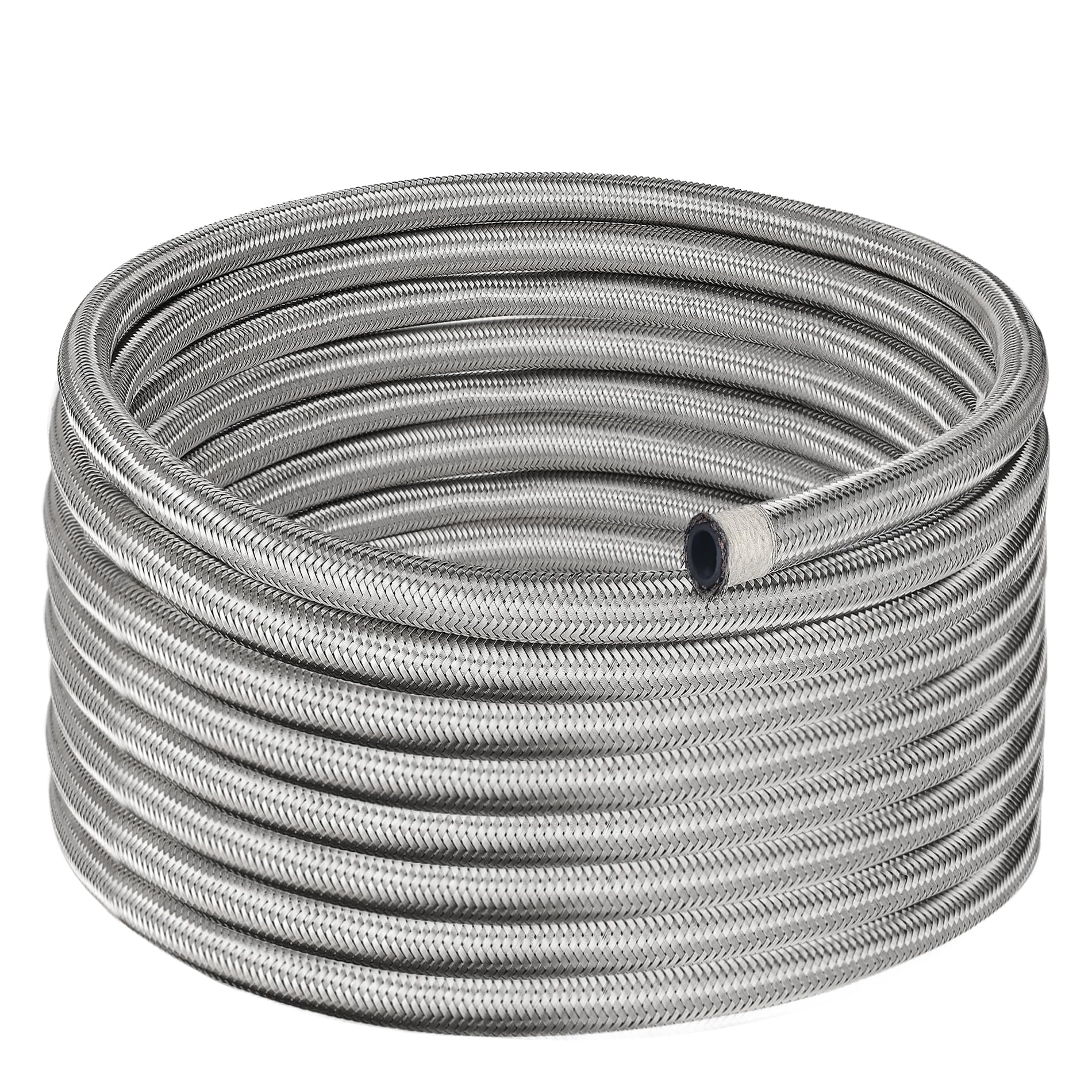 Evil Energy 6An Fuel Line, An6 Braided Fuel Hose Nylon Cpe 10Ft Silver