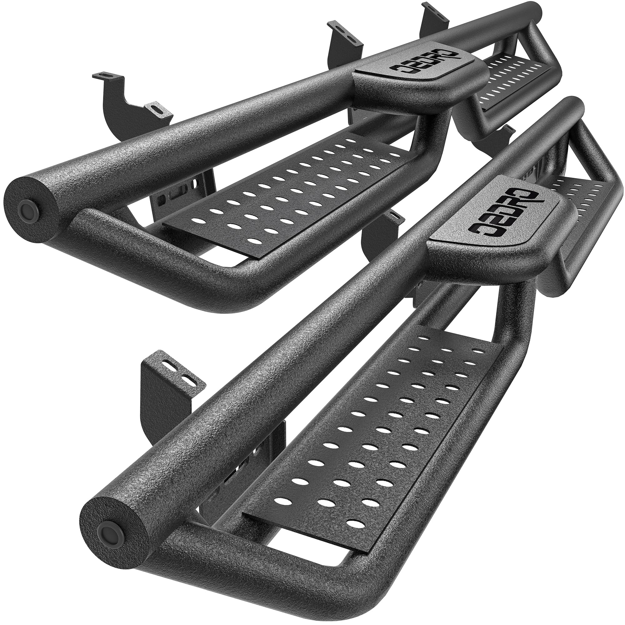 Running Boards Compatible with Toyota 4Runner 2010-2024 Trail Edition, 2014-2024 SR5/TRD Pro, Two-Stair Side Step Rail Drop Nerf