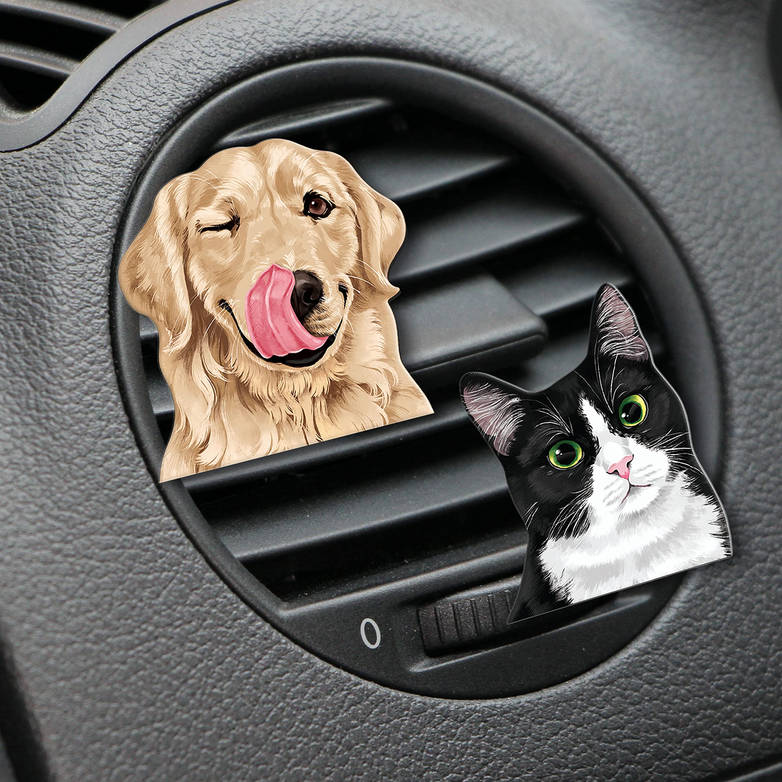 WIRESTER Fresh Scented Car Air Freshener Vent Clip, Decorative Accessories, Interior Decoration for Cars - Cute Winking Golden R