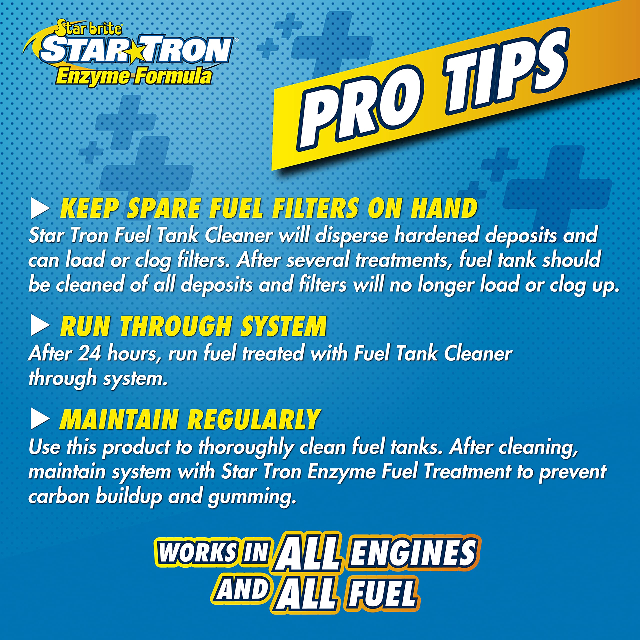 STAR BRITE Star Tron Fuel Tank Cleaner - Remove Sludge, Varnish & Other Deposits - Rejuvenate Old, Stale Fuel - Concentrated For