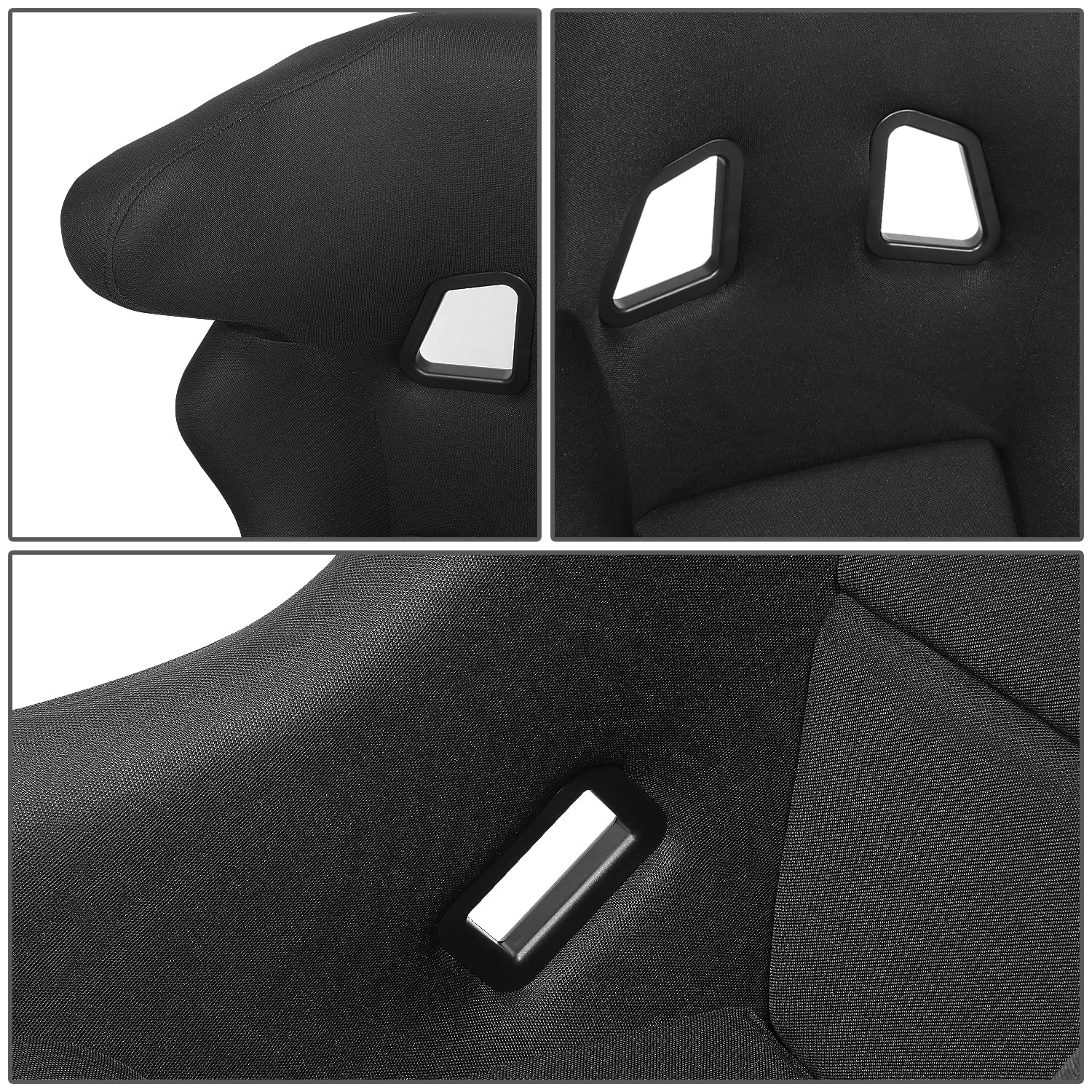 Nrg Innovations Nrg-Frp-600Wt Arrow Embroidery Fixed Back Bucket Racing Seat With Side Mount Brackets,White Fiberglass Shell/Bla