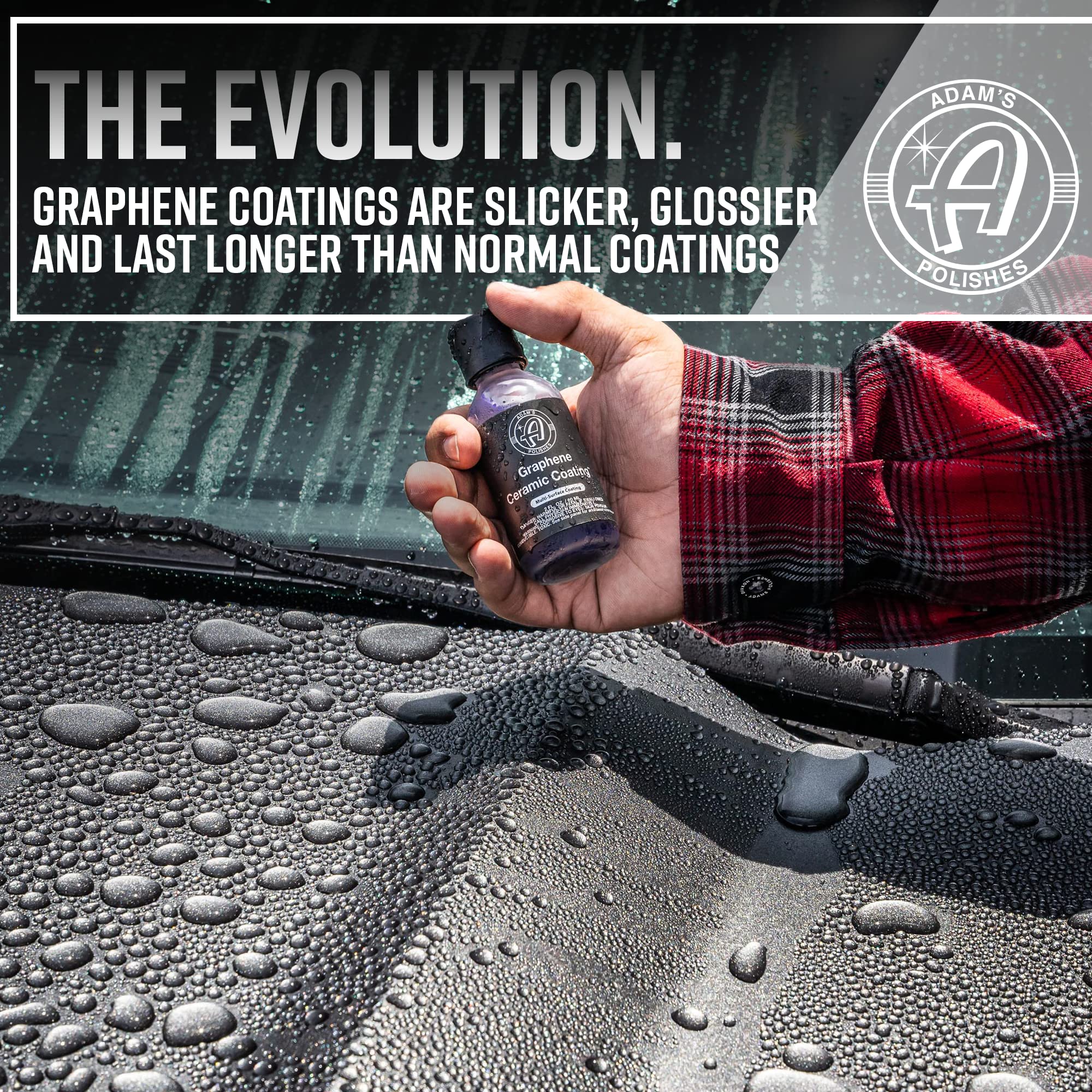 Adam's UV Graphene Ceramic Coating - 10H Protection for Cars, 60ml Bottle, Resin Material, UV Glow Technology
