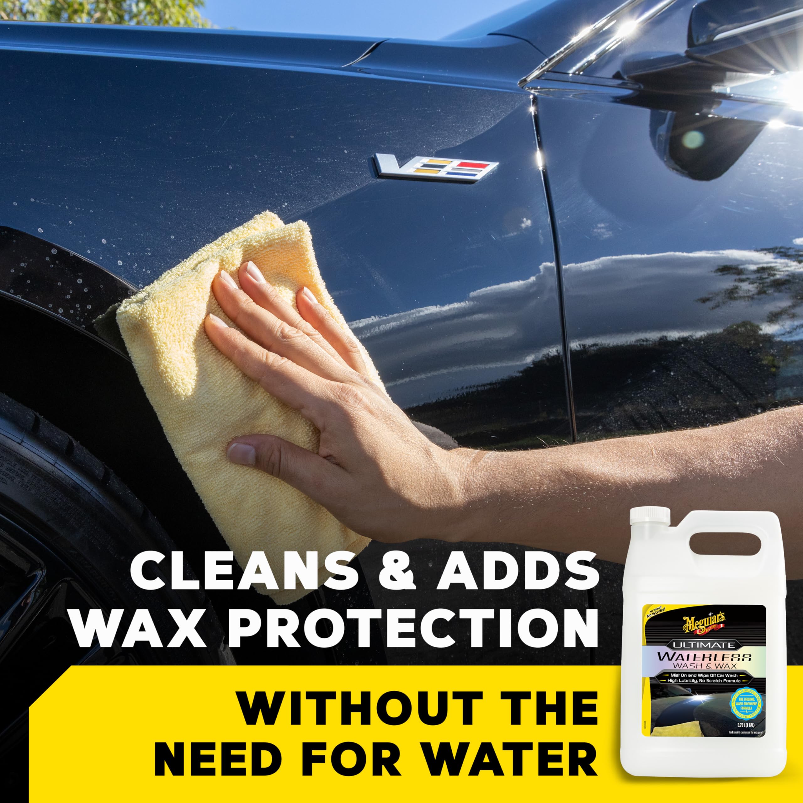 Meguiar's Ultimate Waterless Wash & Wax - 1 Gallon Container, White, Model G3601FFP