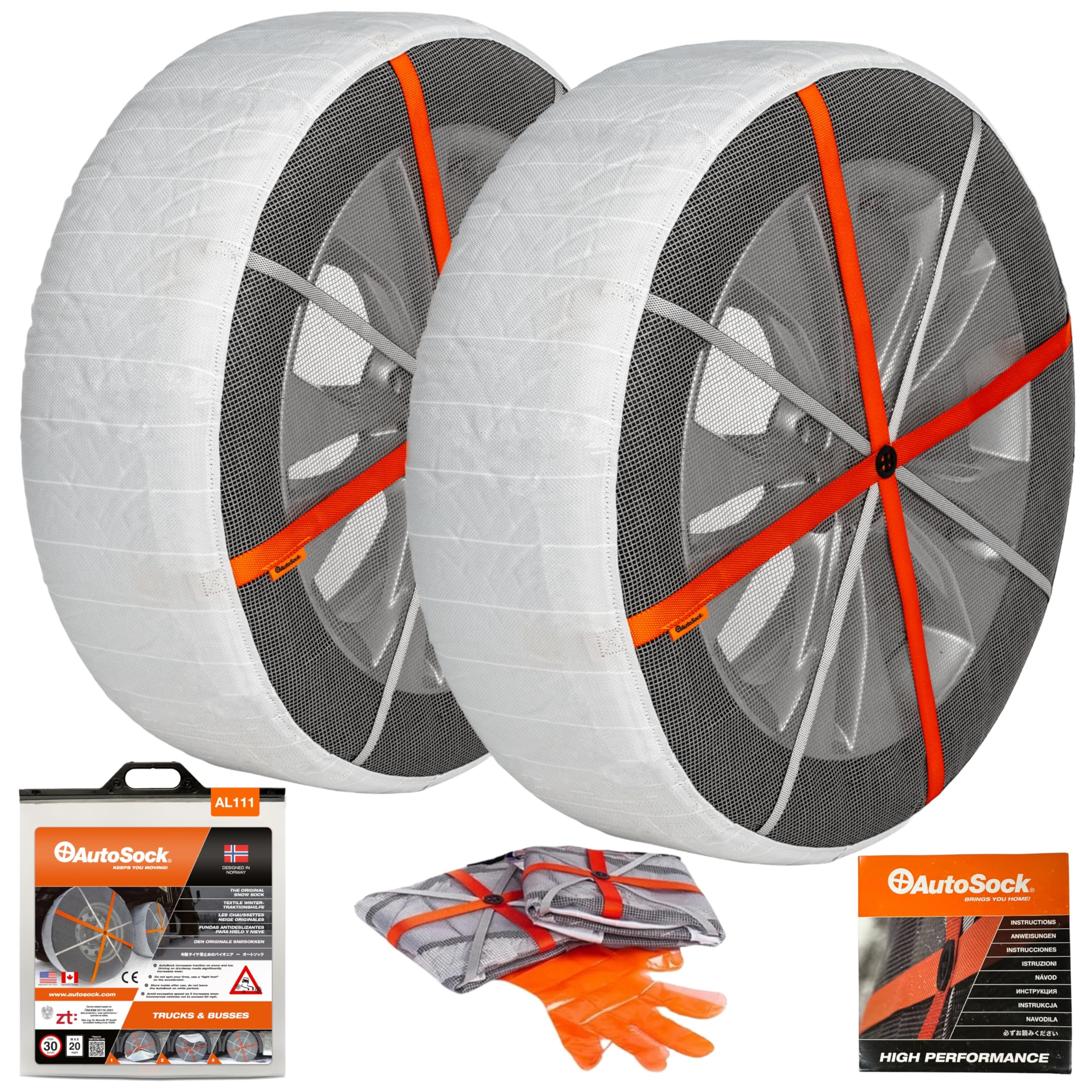 AutoSock Commercial Vehicle Snow Socks for Tires, AL111 - Car Sock Tire Traction Device for Snow, Ultimate Chain Alternative for