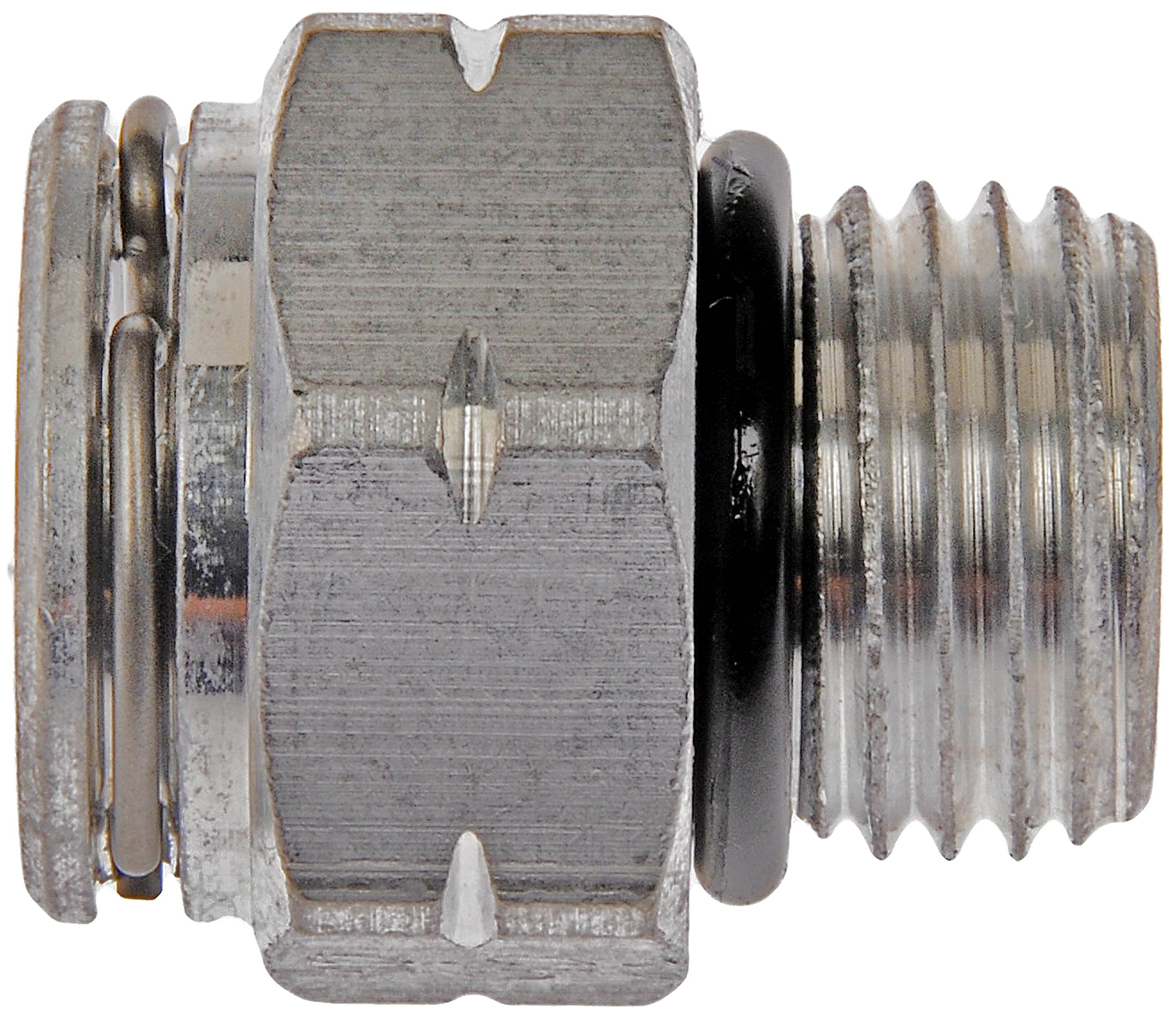 Dorman Transmission Line Connector, 3/8" Tube, 9/16-18UNF Thread, Black, Model 800-614, Compatible with Select Models