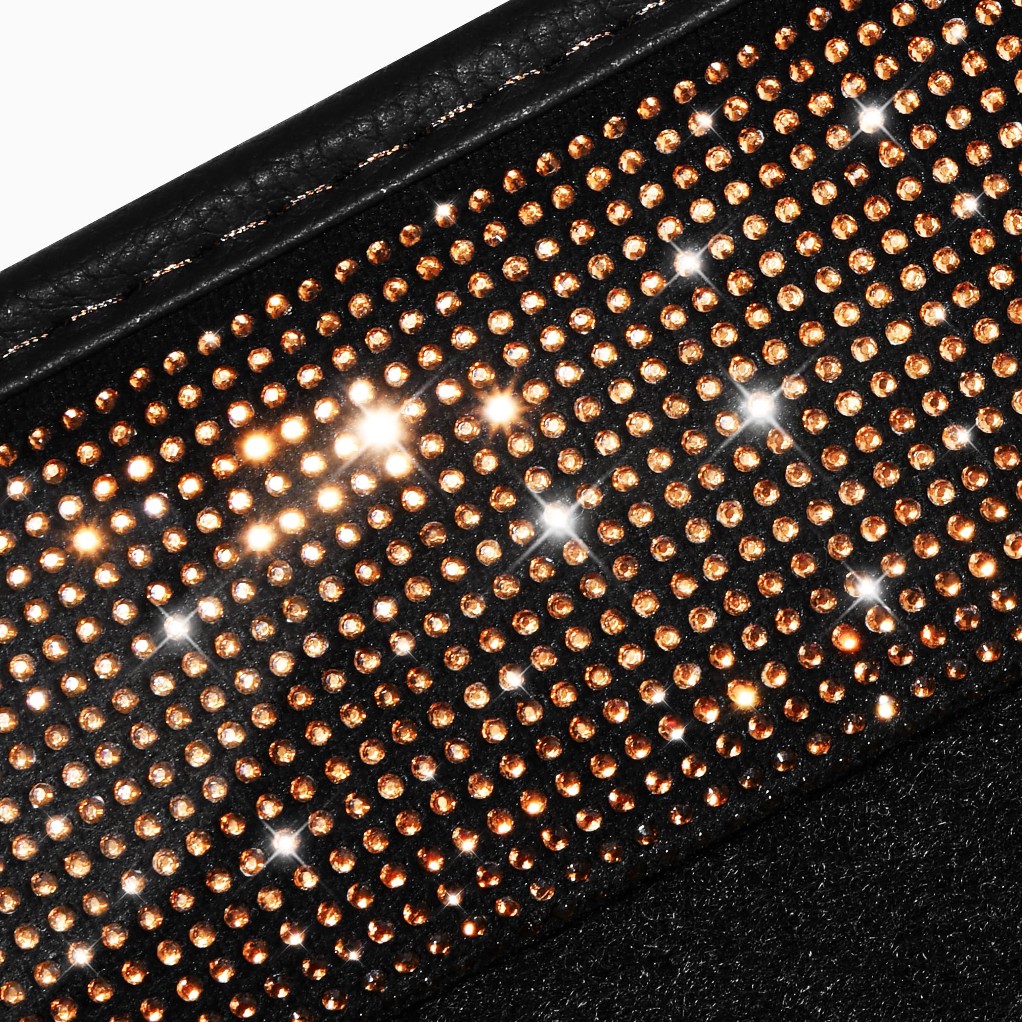 CAR PASS Bling Diamond Car Floor Mats, Golden Rhinestone Waterproof PVC, Universal Fit for SUV, Sedan, Van, 4pcs