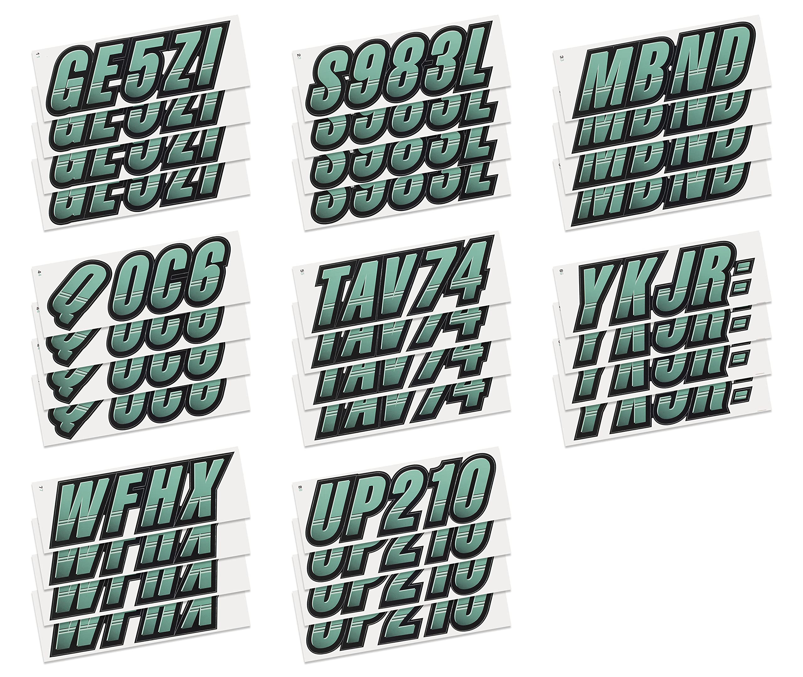 Stiffie Techtron Cozumel/Black 3 '' Boat & Pwc Registration Decals  Numbers Letters Stickers