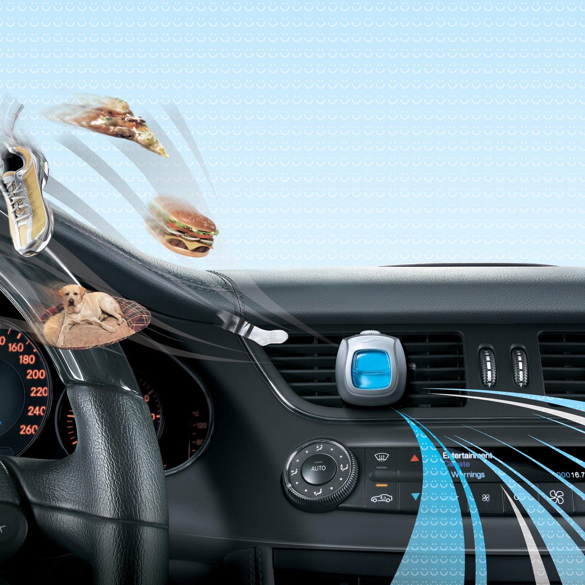 Febreze Car Air Fresheners, New Car Scent, Odor Eliminator For Strong Odors Car Vent Clips (2 Count)