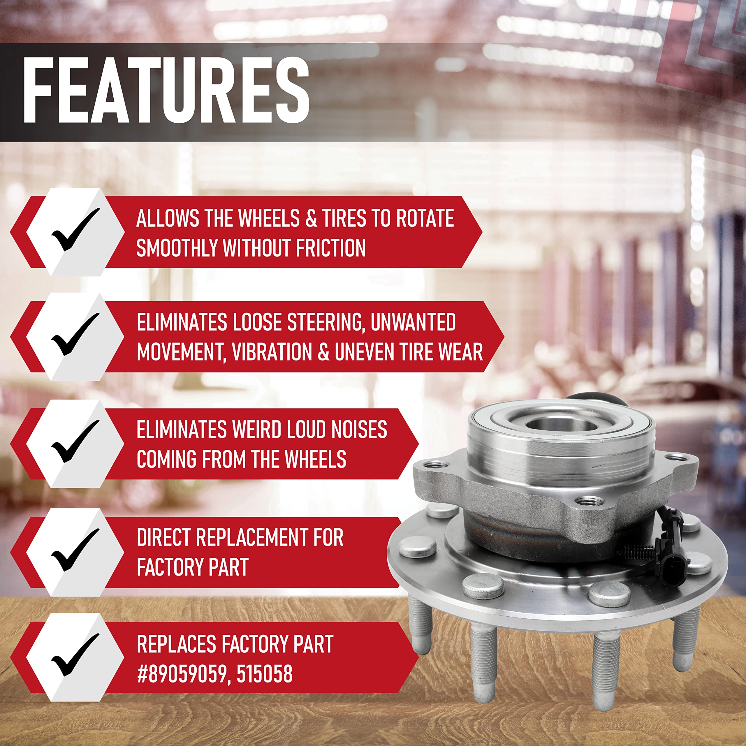 Front Wheel Hub Bearing Assembly - Compatible With Chevy, Gmc & Hummer - 4Wd Silverado 1500, Classic, Suburban, Sierra 1500 Hd,