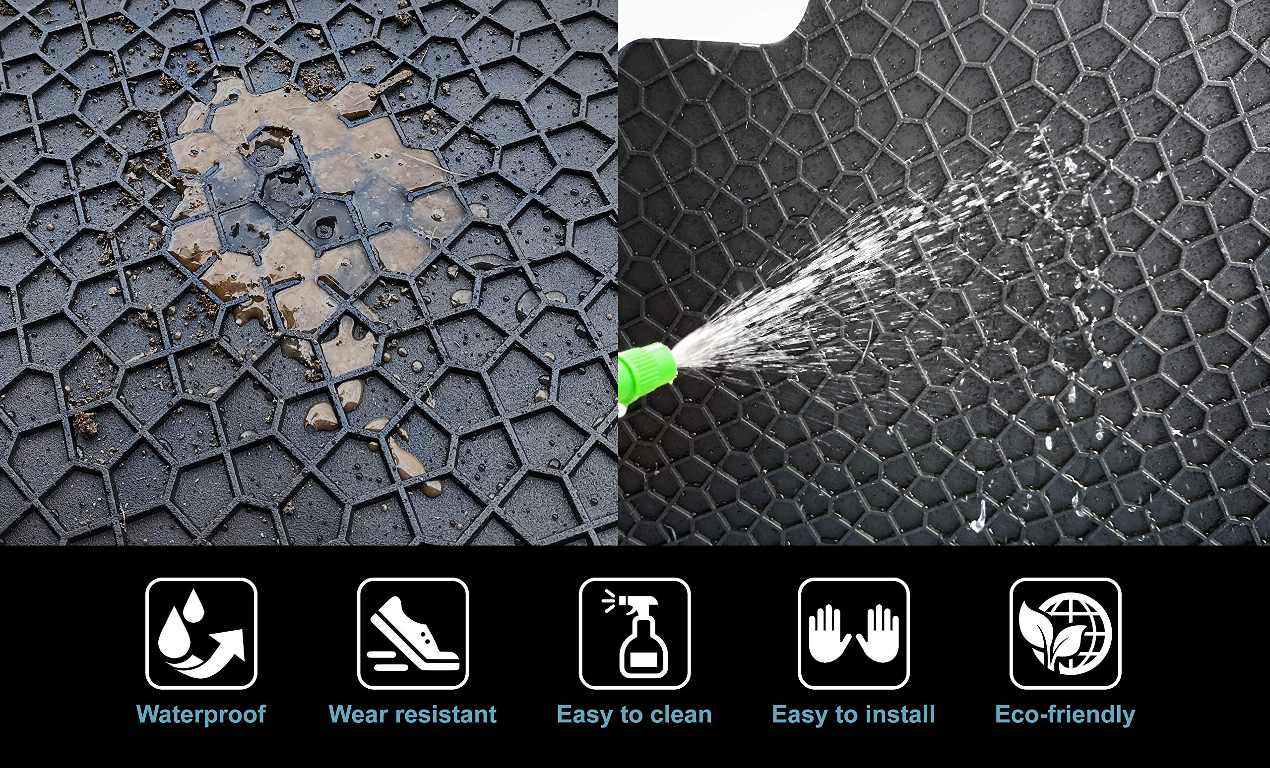 YelloPro Custom fit Heavy Duty Front Row (1pc) Floor Mat for Dodge 2014-2024 Ram ProMaster Van 1500 2500 3500 - All Weather - An