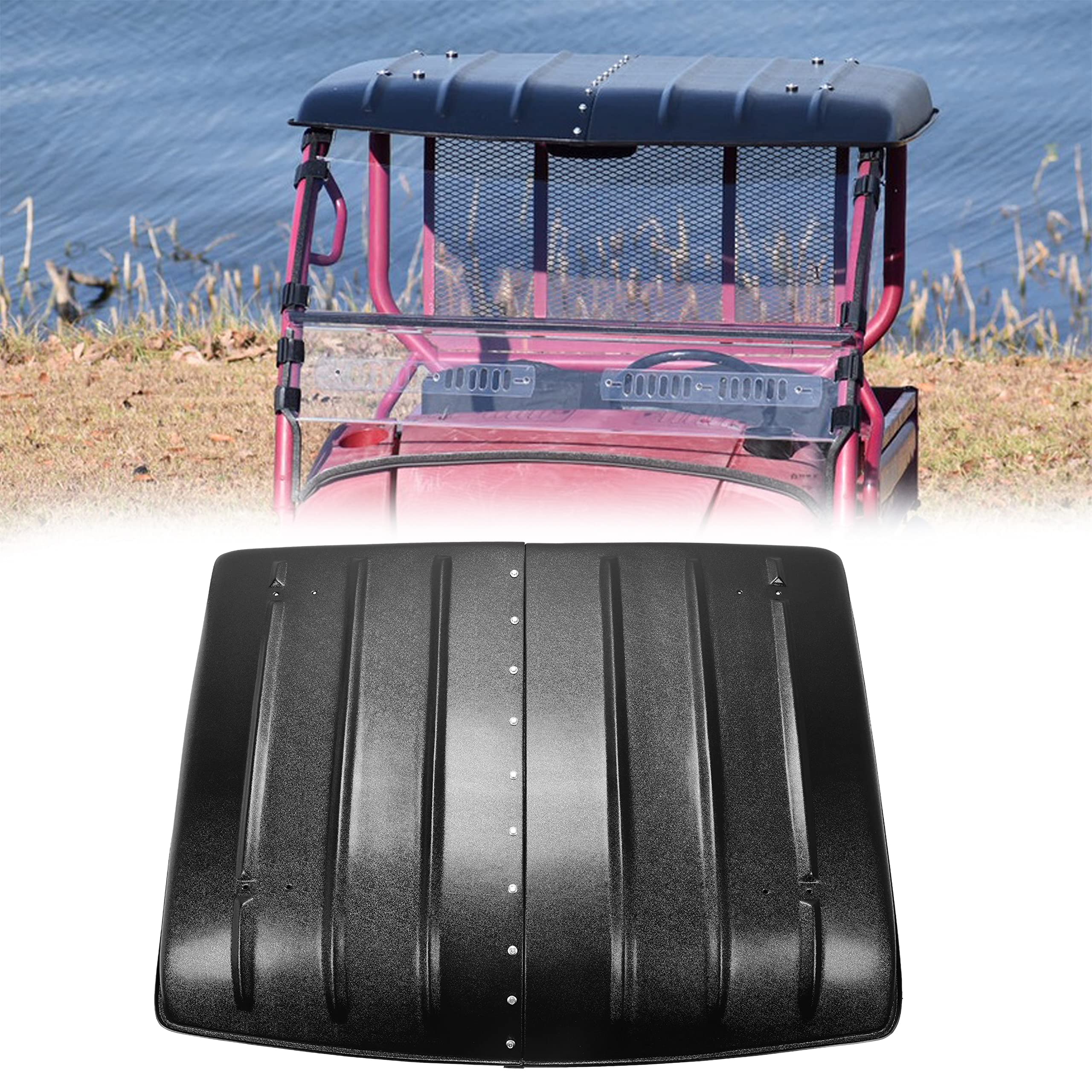 Kuafu Hard Roof Top Compatible With 2005-2023 Kawasaki Mule 600 610 Sx 4X4 Utv Top Black Plastic Replacement For Kaf600-005B