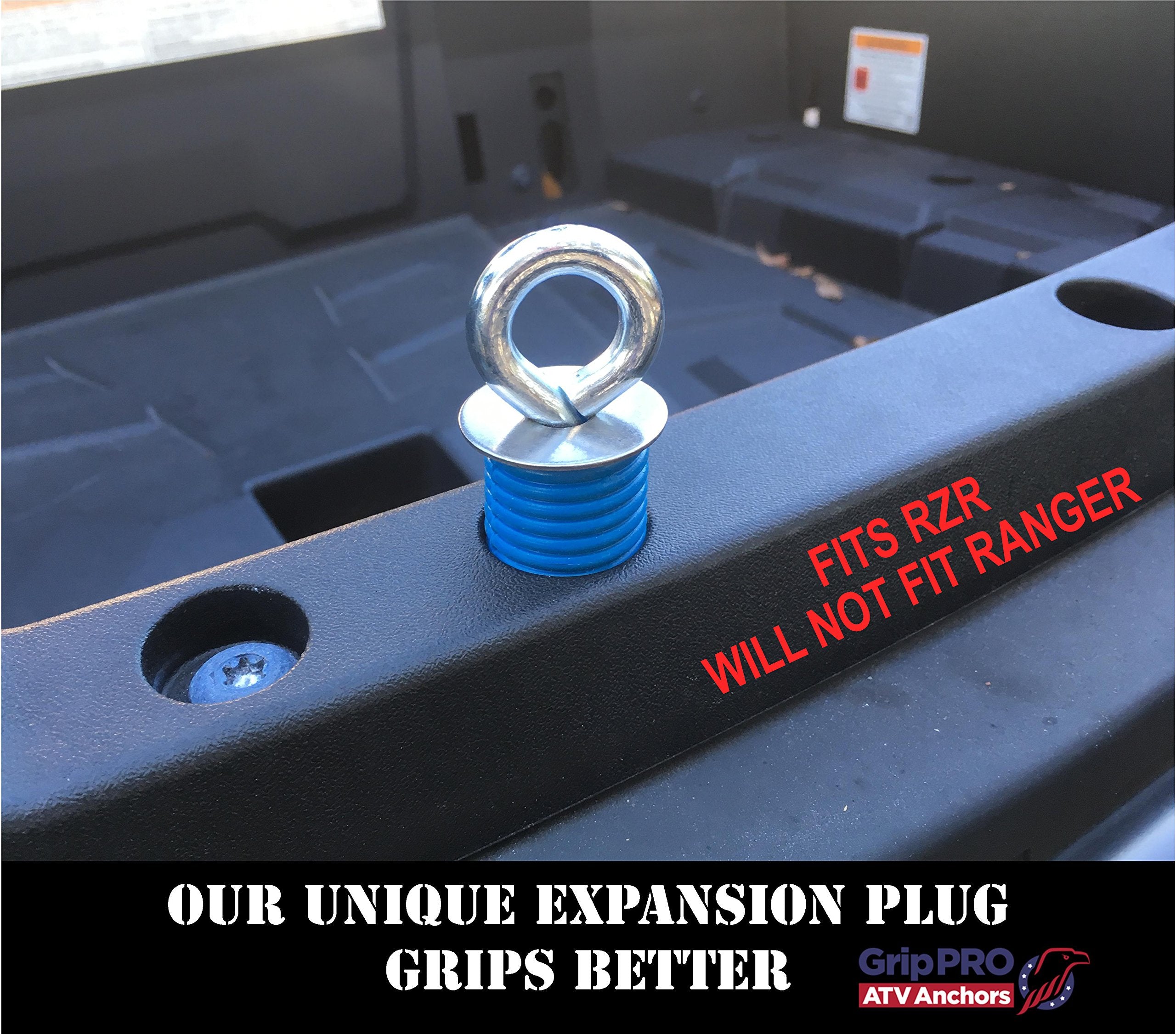 Grippro Atv Anchors To Fit Polaris Lock & Ride Atv Tie Down Anchors Fits Rzr, Sportsman And Ace - Set Of 6 Anchors - These Do No