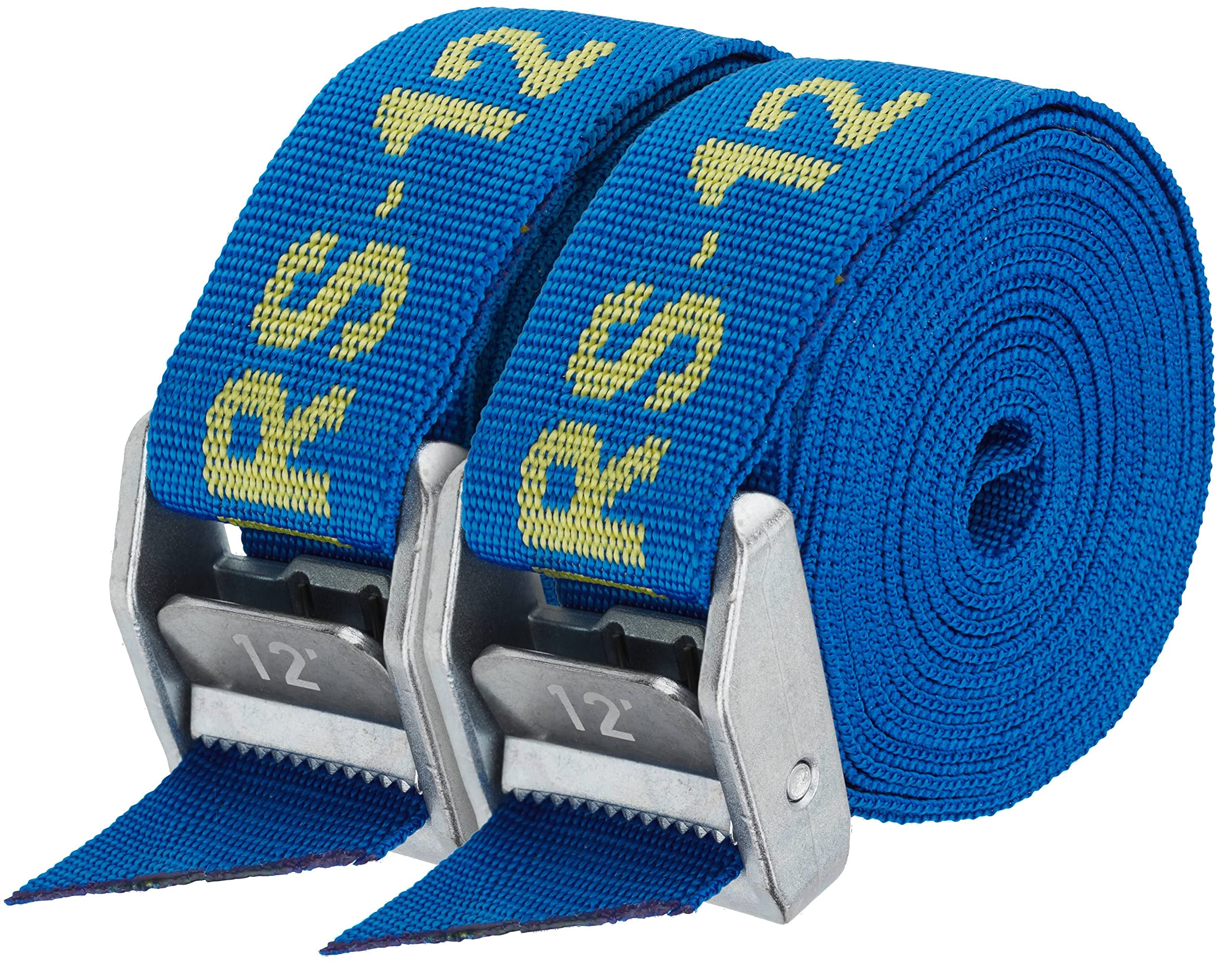 Nrs 1.5'' Heavy Duty Tie Down Strap 2 Pack - Iconic Blue 12Ft - Cargo Roof Rack Strap For Vehicle, Trailer, Outdoor