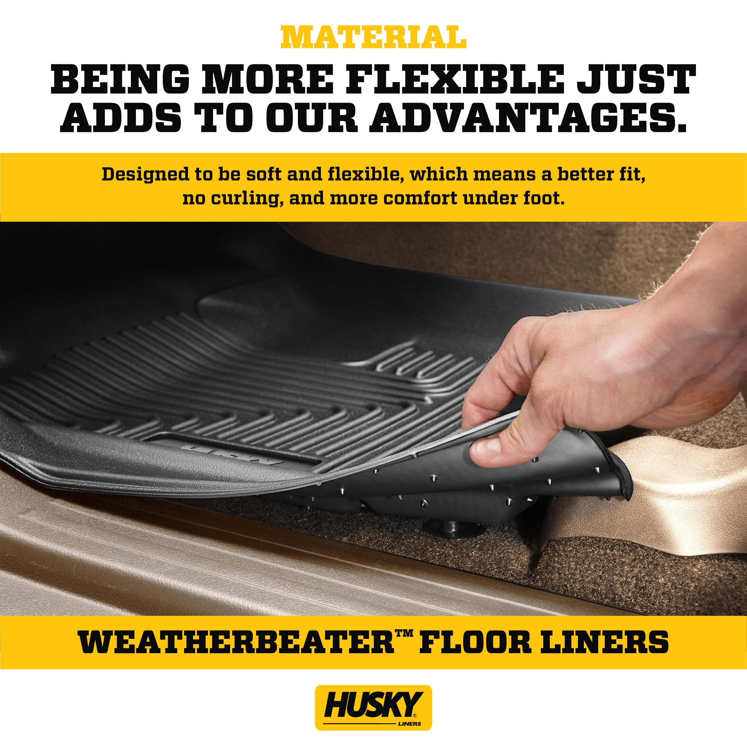 Husky Liners Weatherbeater Floor Mats | Fits 2002 - 2024 Ram 1500 (19 - 24 Classic Body) 03 - 18 Dodge Ram 1500/2500/3500 w/o Ma