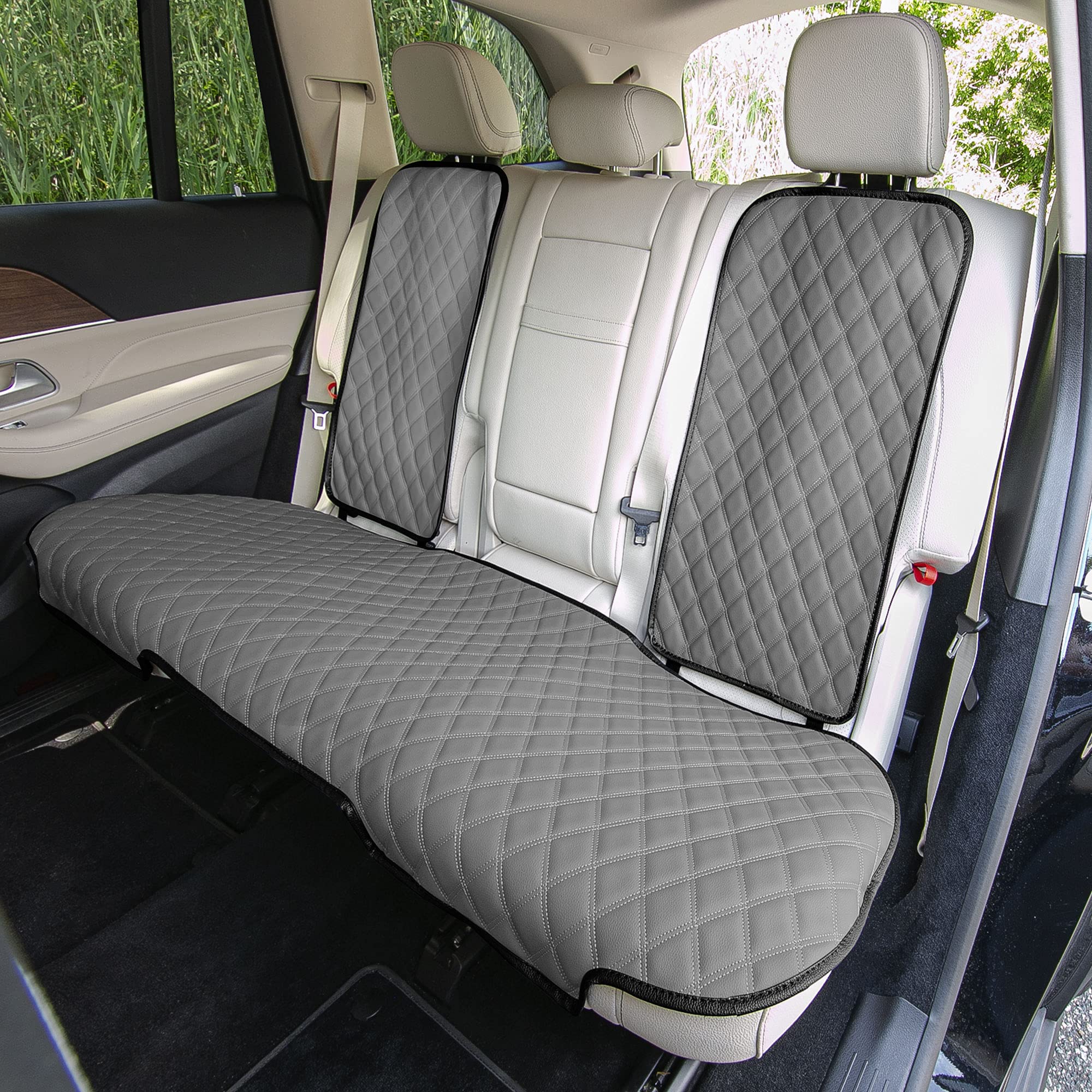 Fh Group Car Seat Cushion Rear Set Faux Leather Automotive Seat Cushions - Universal Fit, Rear Car Seat Cushion, Car Seat Cushio
