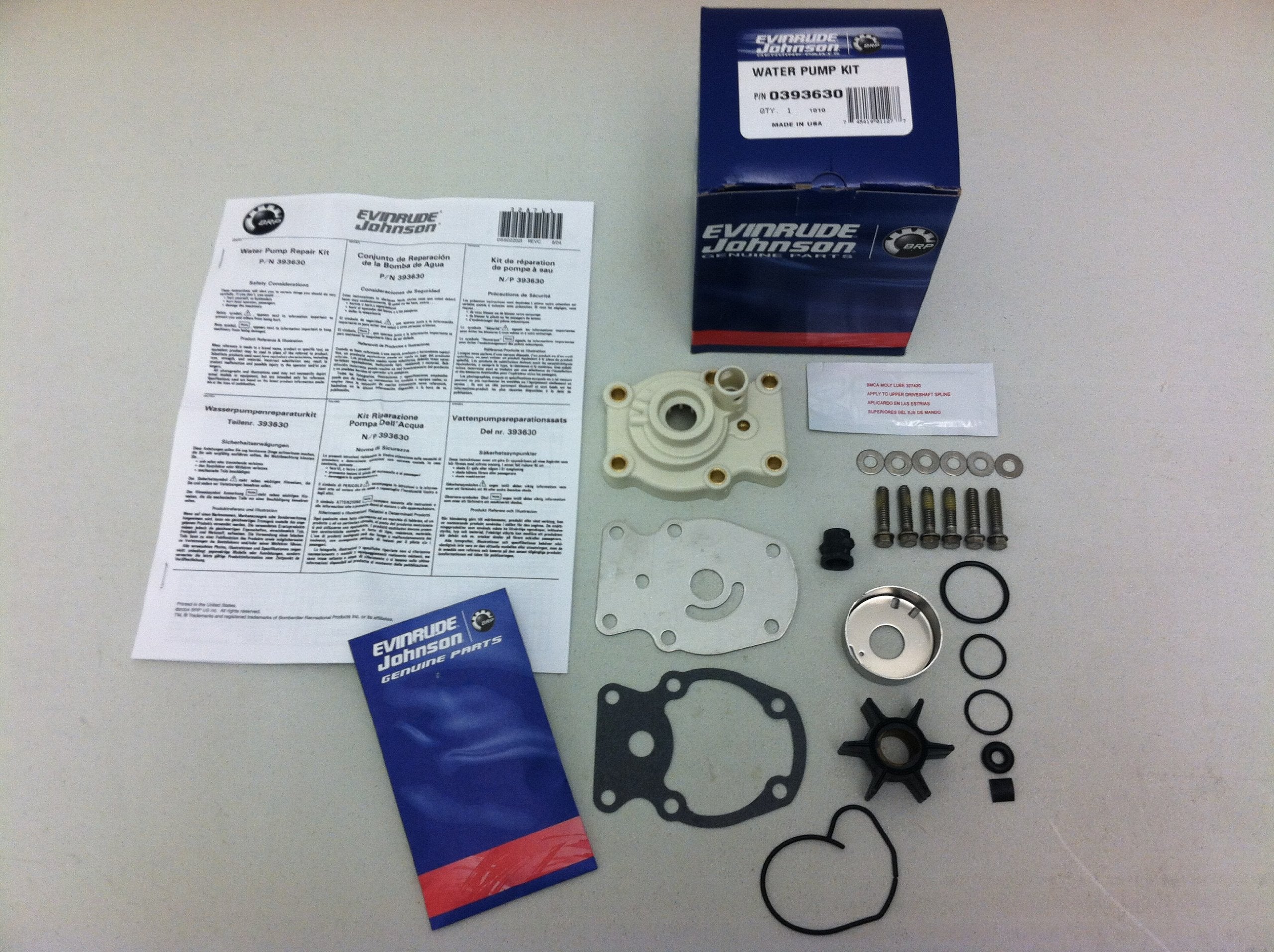 Evinrude Water Pump & Impeller Repair Kit 393630, OEM Quality, Model 0393630