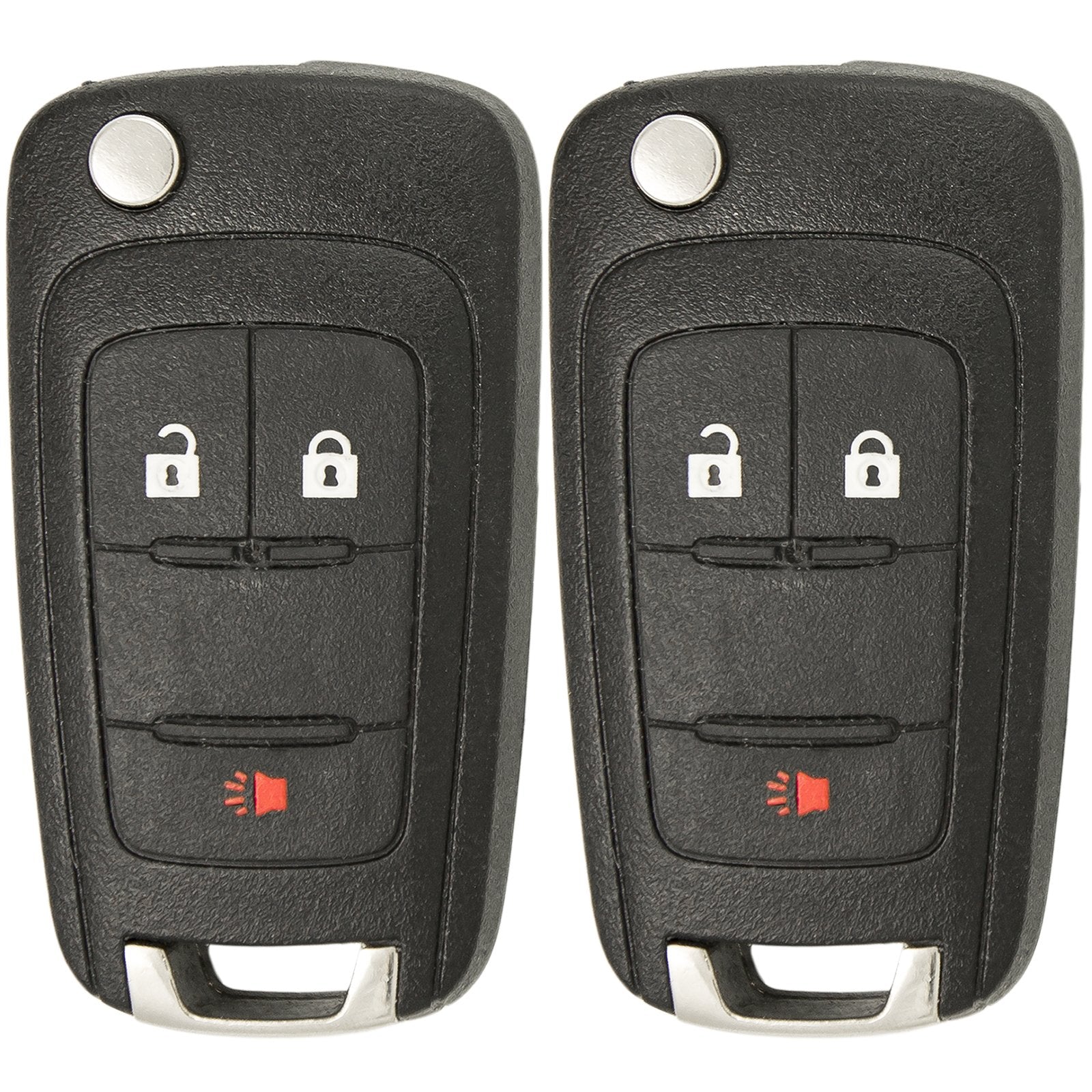 Keyless2Go Replacement for Keyless Remote 3 Button Flip Car Key Fob for OHT01060512 (2 Pack)