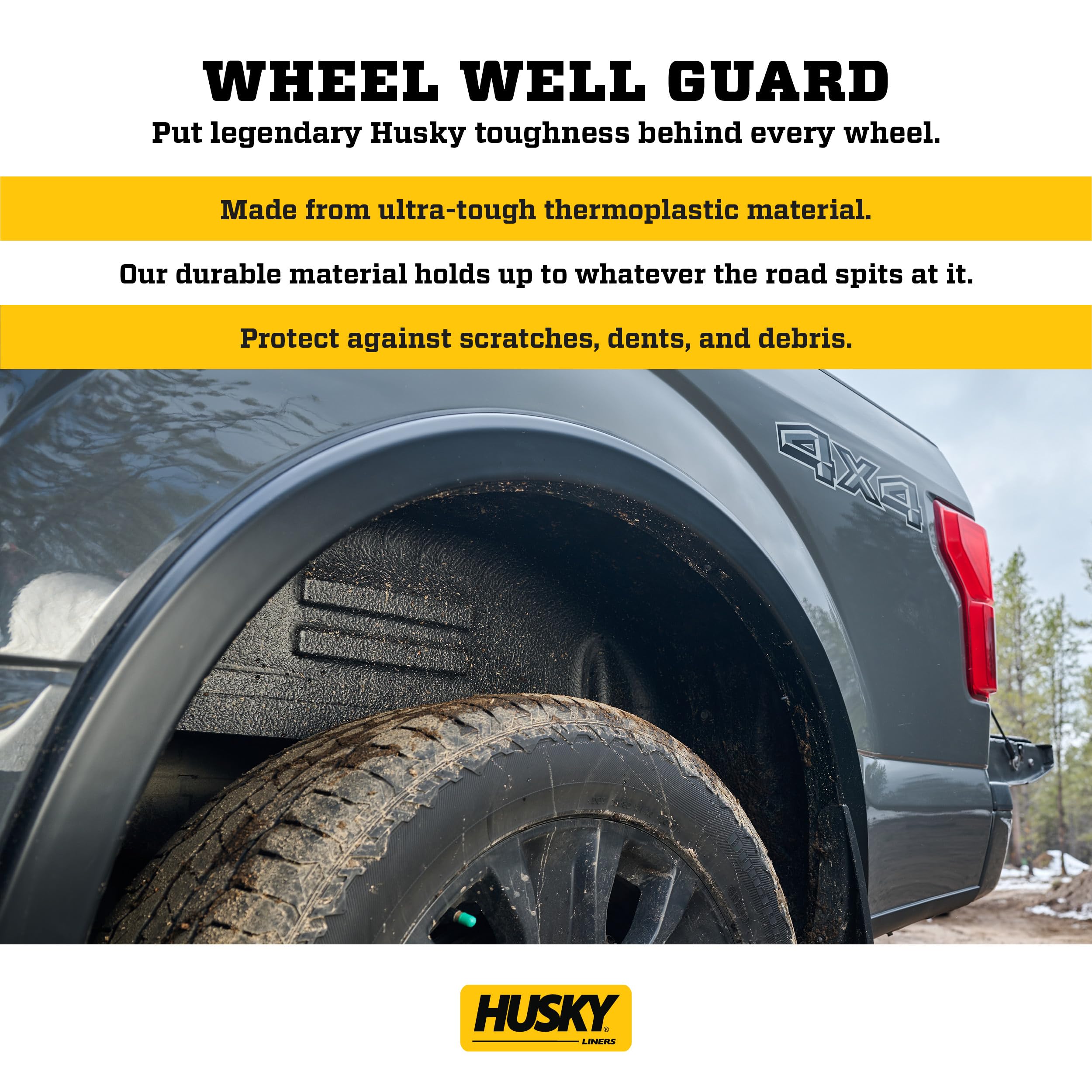 Husky Liners Rear Wheel Well Guards Compatible with 2014-2018 Chevrolet Silverado 1500, 2019 Chevrolet Silverado 1500 LD, 2015-1