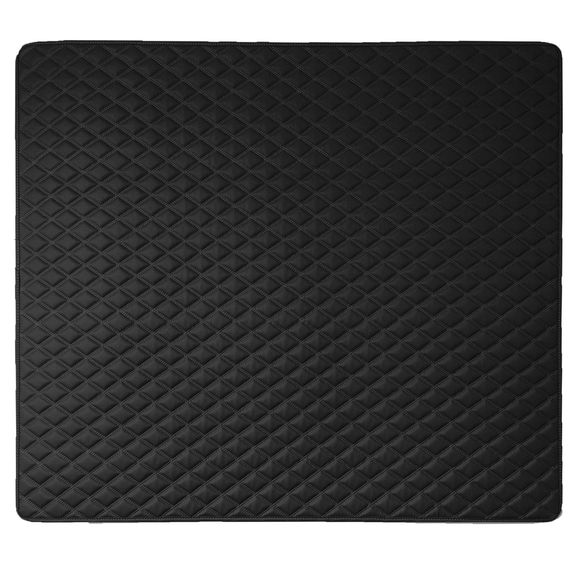 Fh Group F16501Black-46 Deluxe Heavy Duty Faux Leather Diamond Pattern Multi-Purpose Black Automotive Cargo Liner Fits Most Cars