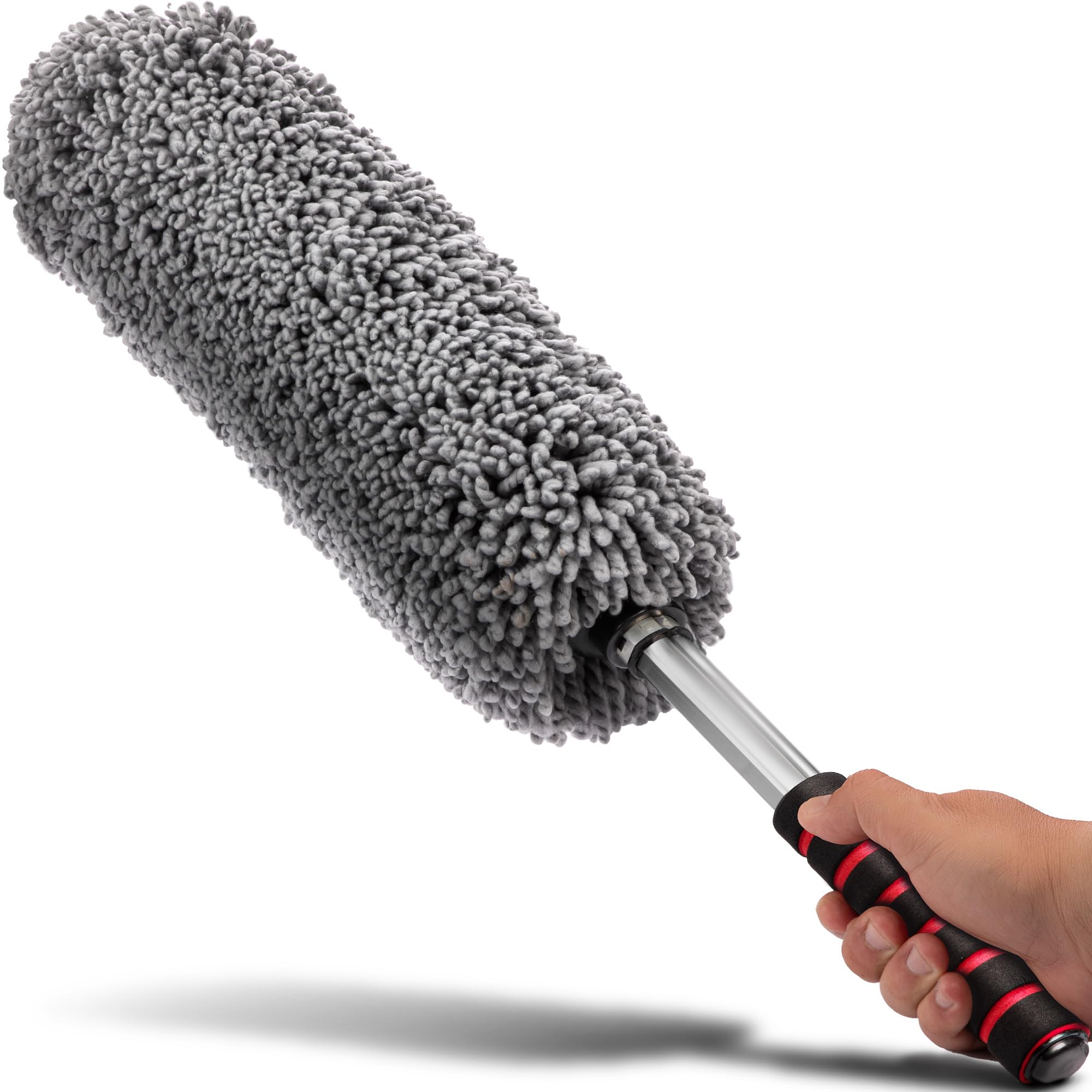 Relentless Drive Car Duster Exterior Scratch Free - Car Accessories For Women & Men - Cleaning Supplies With Premium Microfiber Includes Extra Large Extendable Handle