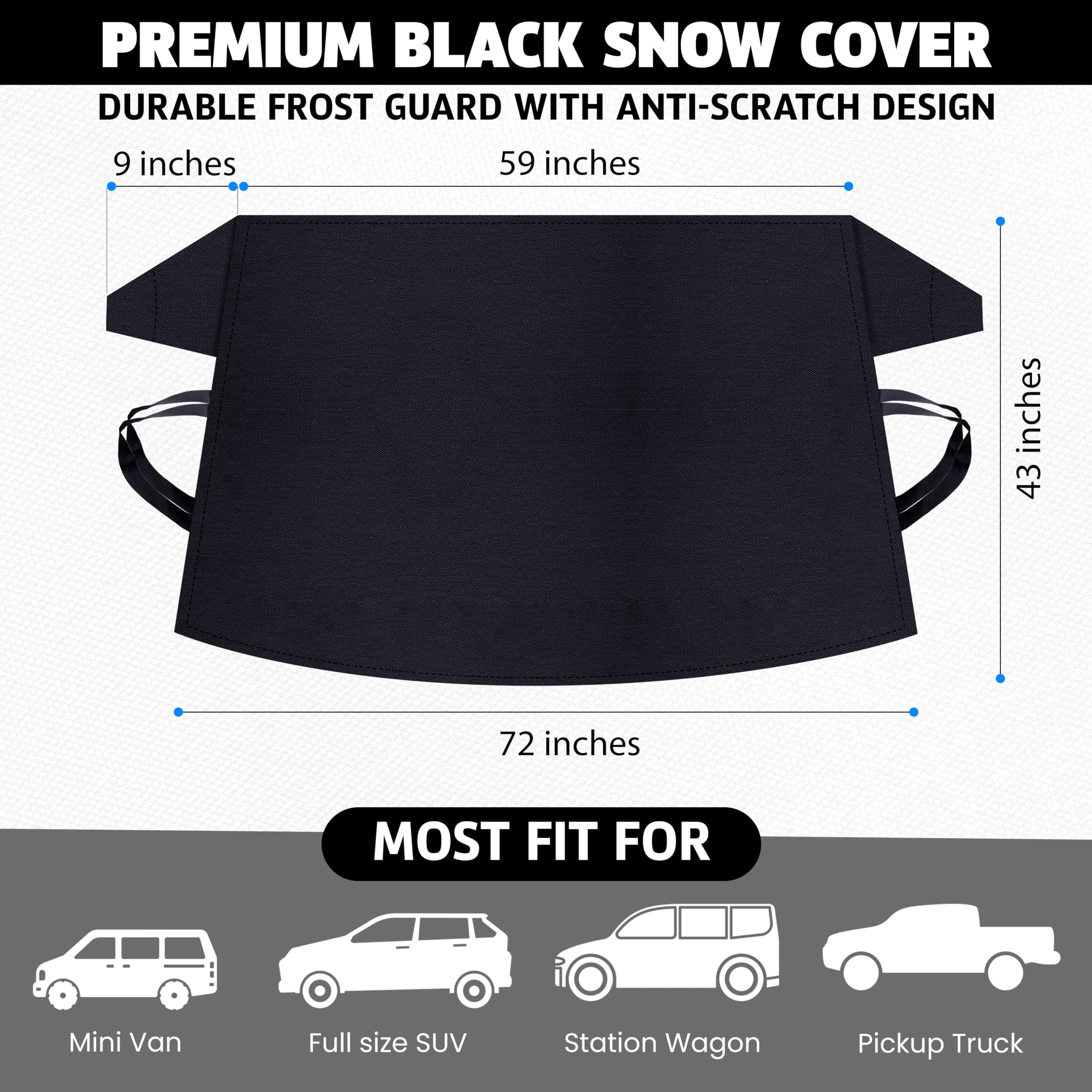 Autovir Truck Windshield Cover for Ice and Snow | SUV Snow Cover - Frost Cover Gives Protection from Snow and Ice | Car Cover fo