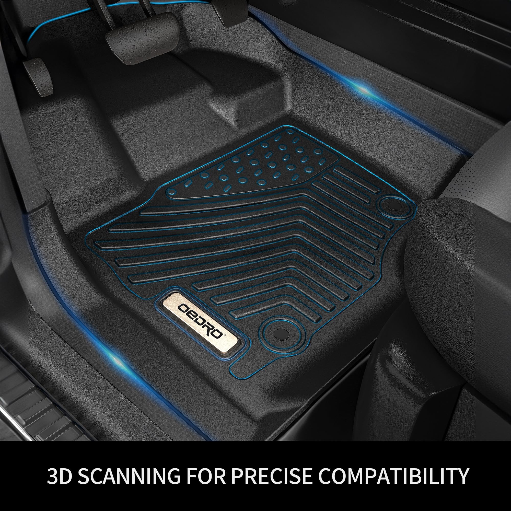 Oedro Floor Mats Fit For 2010-2017 Chevrolet Equinox/2010-2017 Gmc Terrain, All-Weather Car Floor Mats Tpe Custom Fit Front & 2N