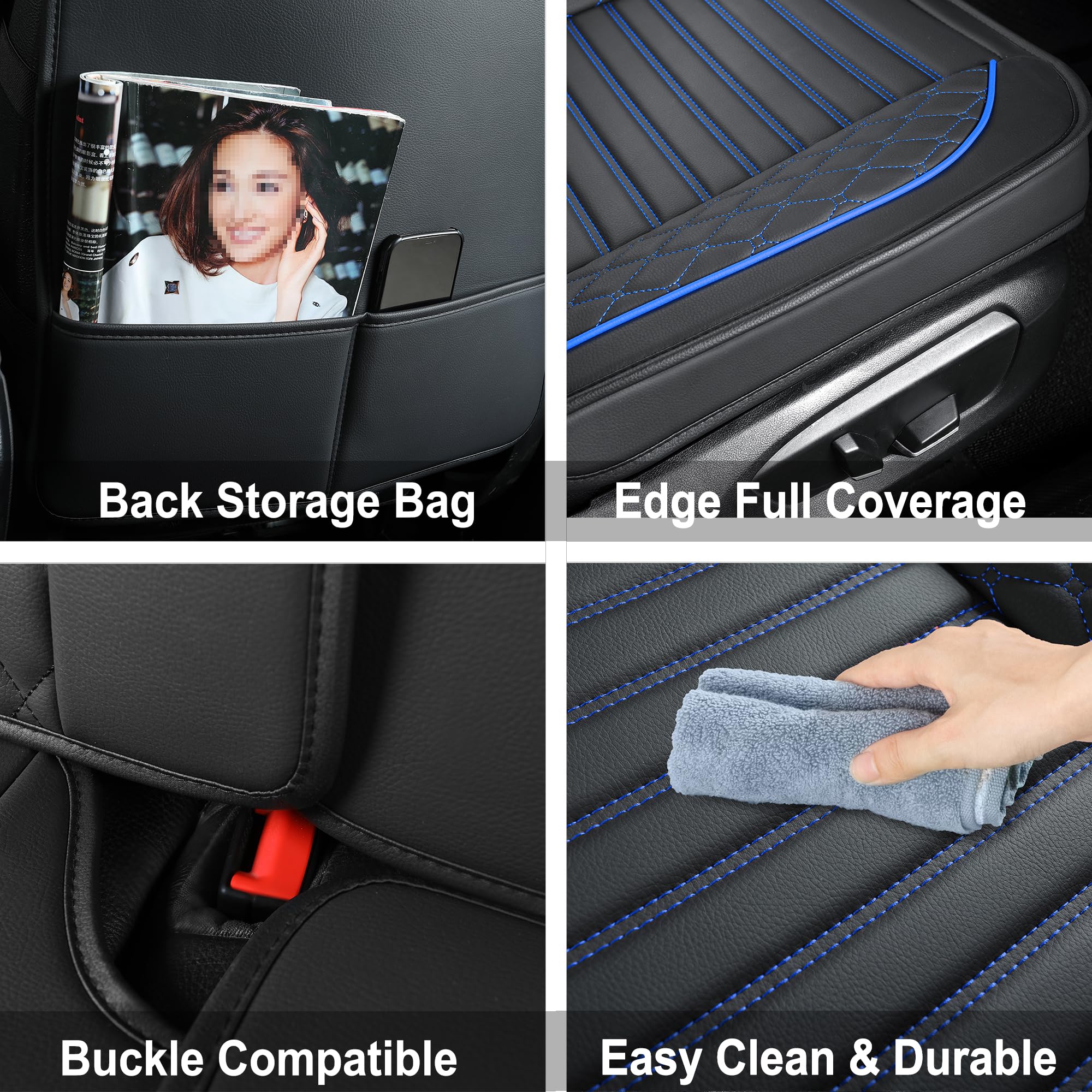 Vankerful Leather Seat Covers For Cars,Car Seat Covers Front Seats Only,Automotive Seat Covers For Trucks,Suv,Leatherette,Univer