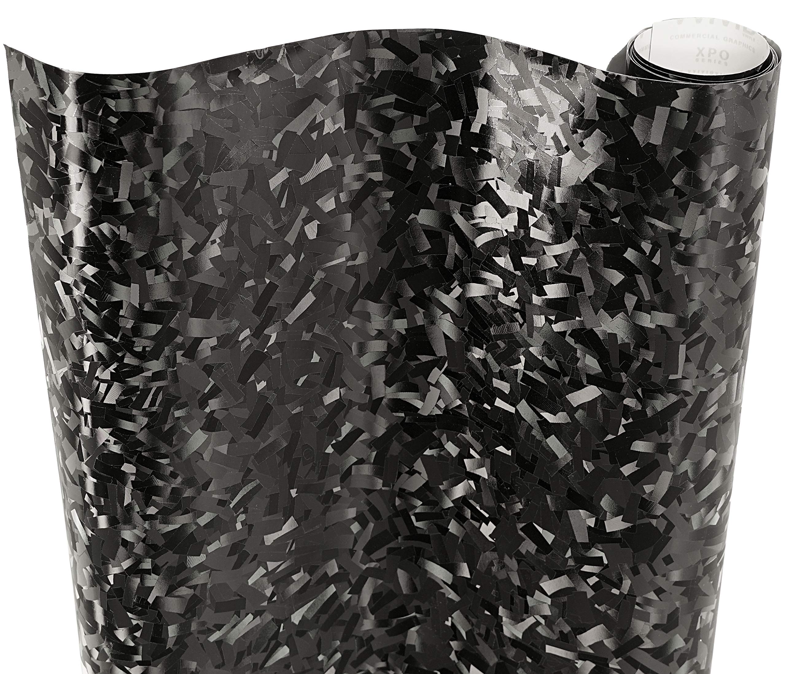 Vvivid+ Forged Composite Carbon Patternless Car Vinyl Wrap Roll (50Ft X 5Ft, Black)