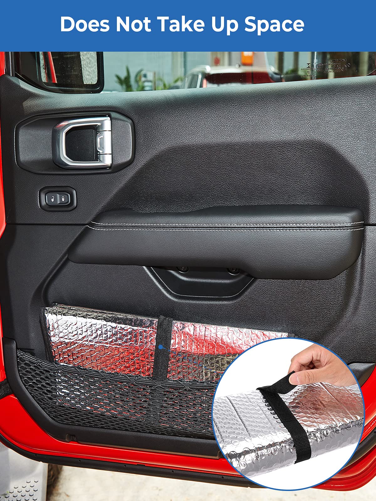 Qmparts Upgraded Windshield Sunshade Compatible With Wrangler Jl & Gladiator Jt, Foldable Sun Visor Windshield Blocks Uv Rays, Window Sun Shade Shield Protector Compatible With Wrangler Jlu 2018-2024