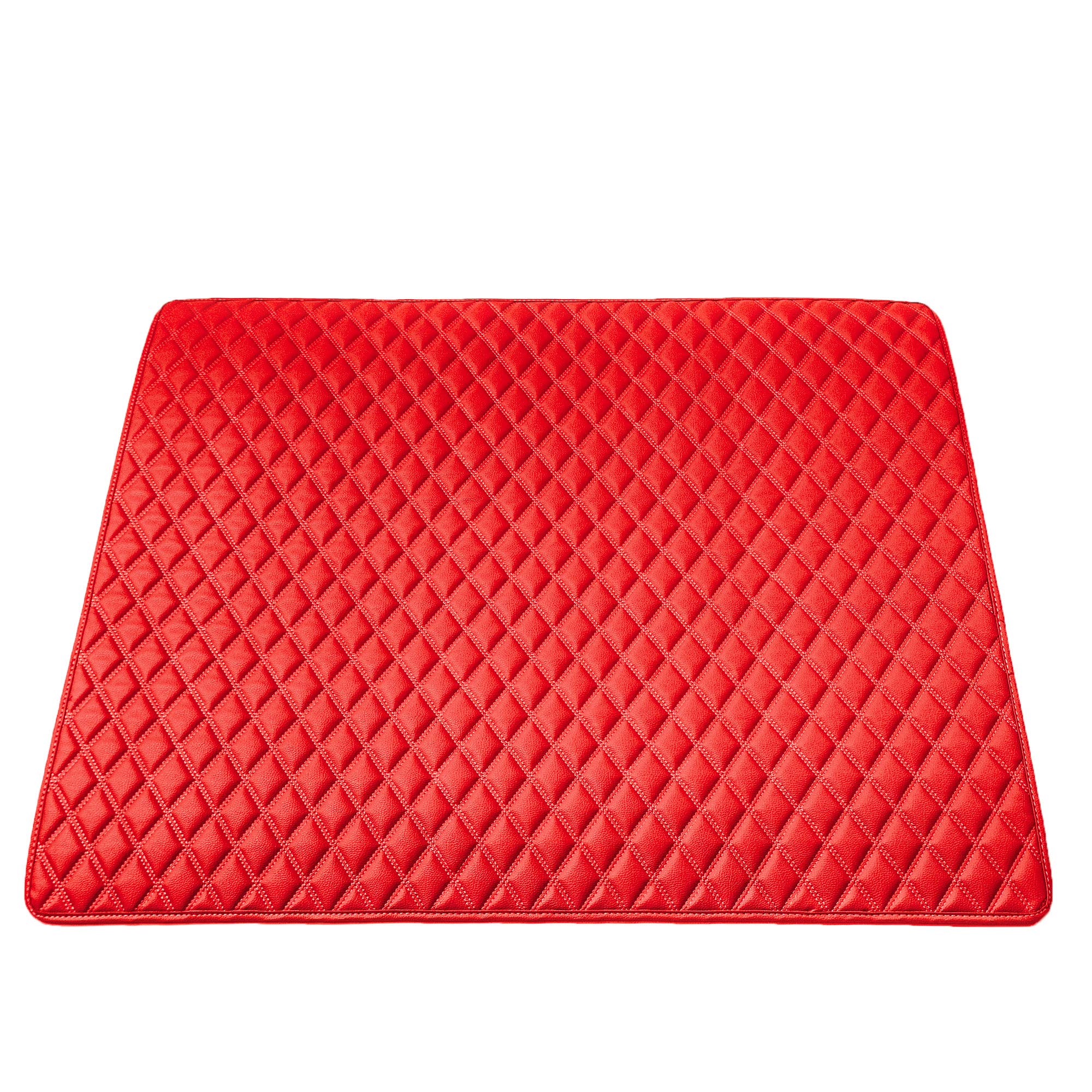 Fh Group Deluxe Faux Leather Diamond Pattern Cargo Liner 32'' Inches - Universal Fir For Cars, Trucks, & Suvs (Red) F16501