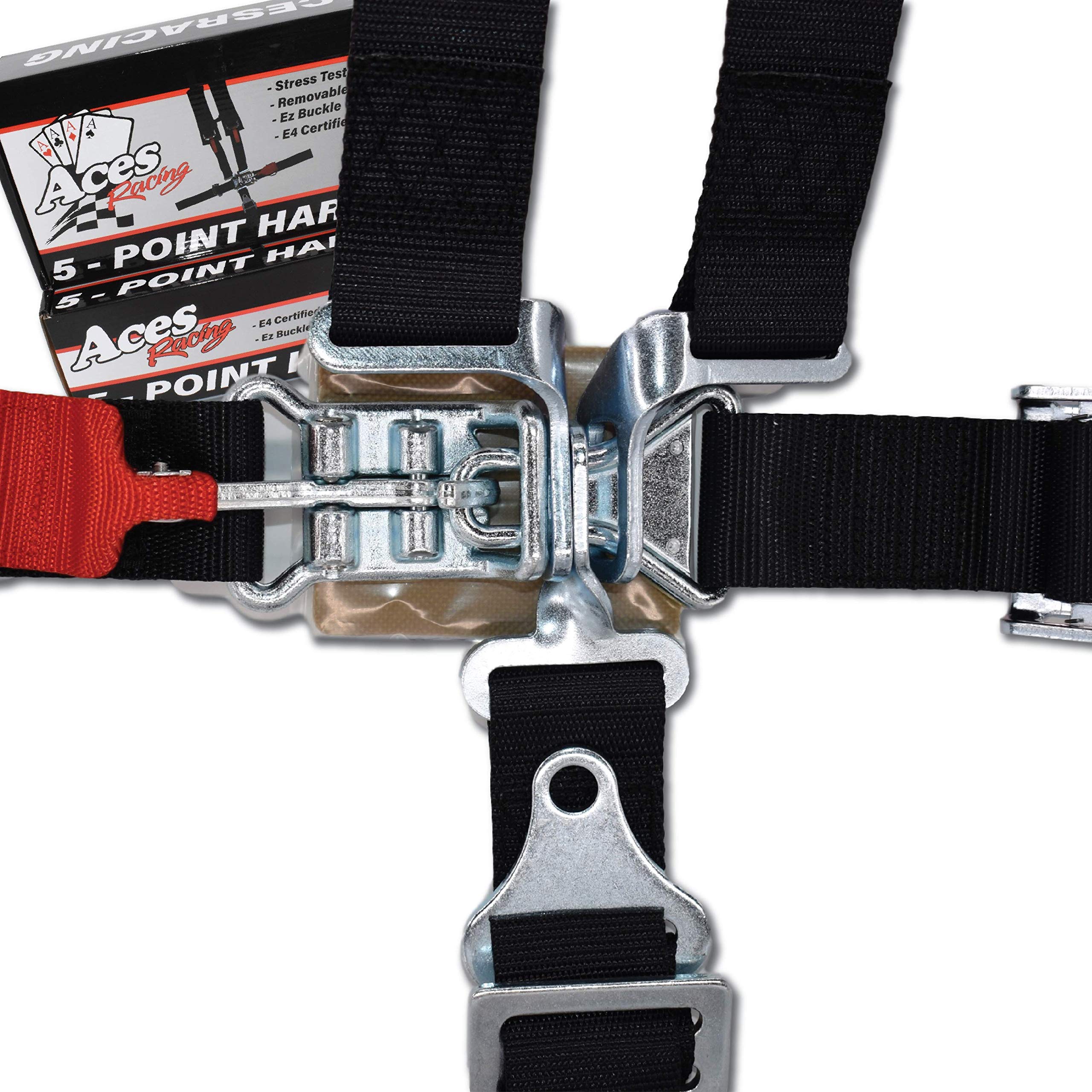 Aces Racing 5 Point Harness with 2 Inch Padding - Black, Model 5PHHarness