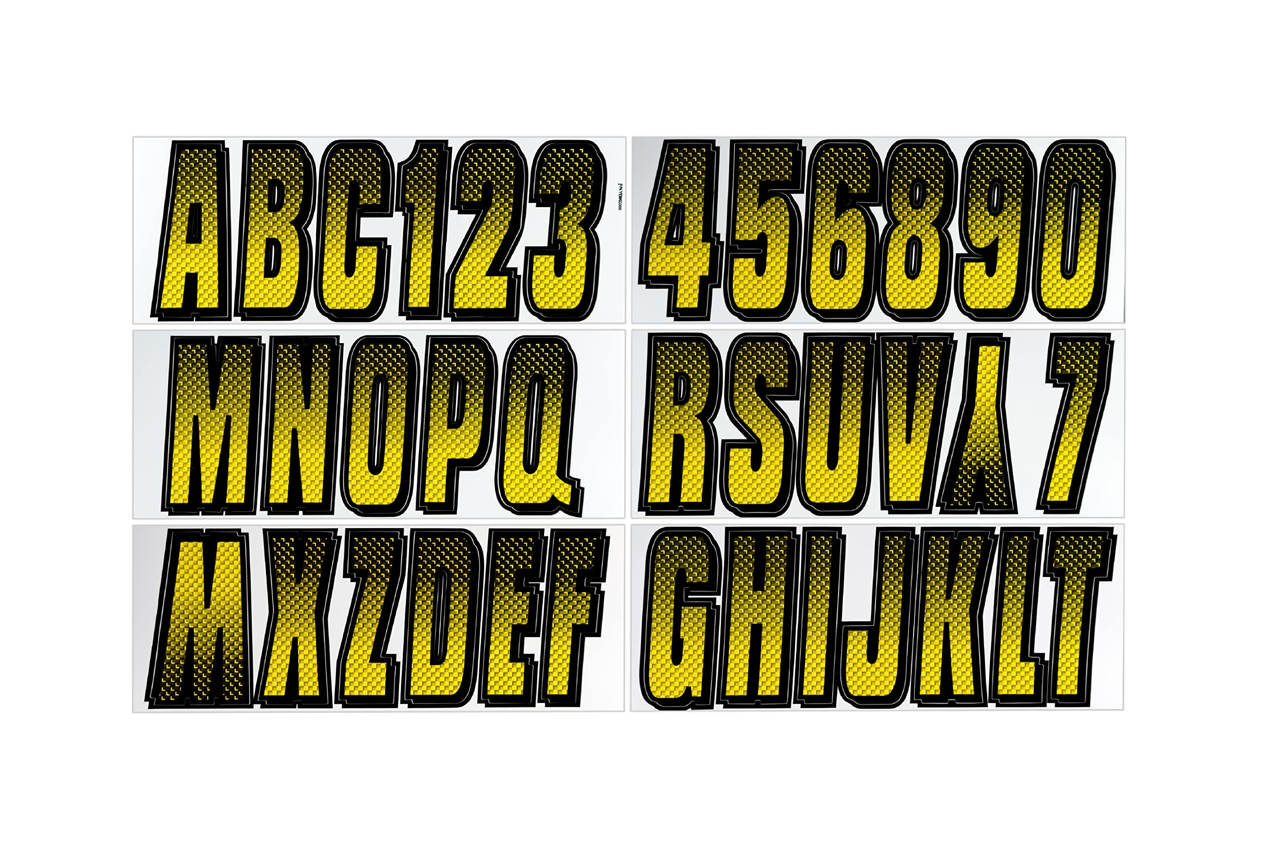 Hardline Products Series 300 Factory Matched 3-Inch Boat & PWC Registration Number Kit, Yellow/Black - YEBKG300