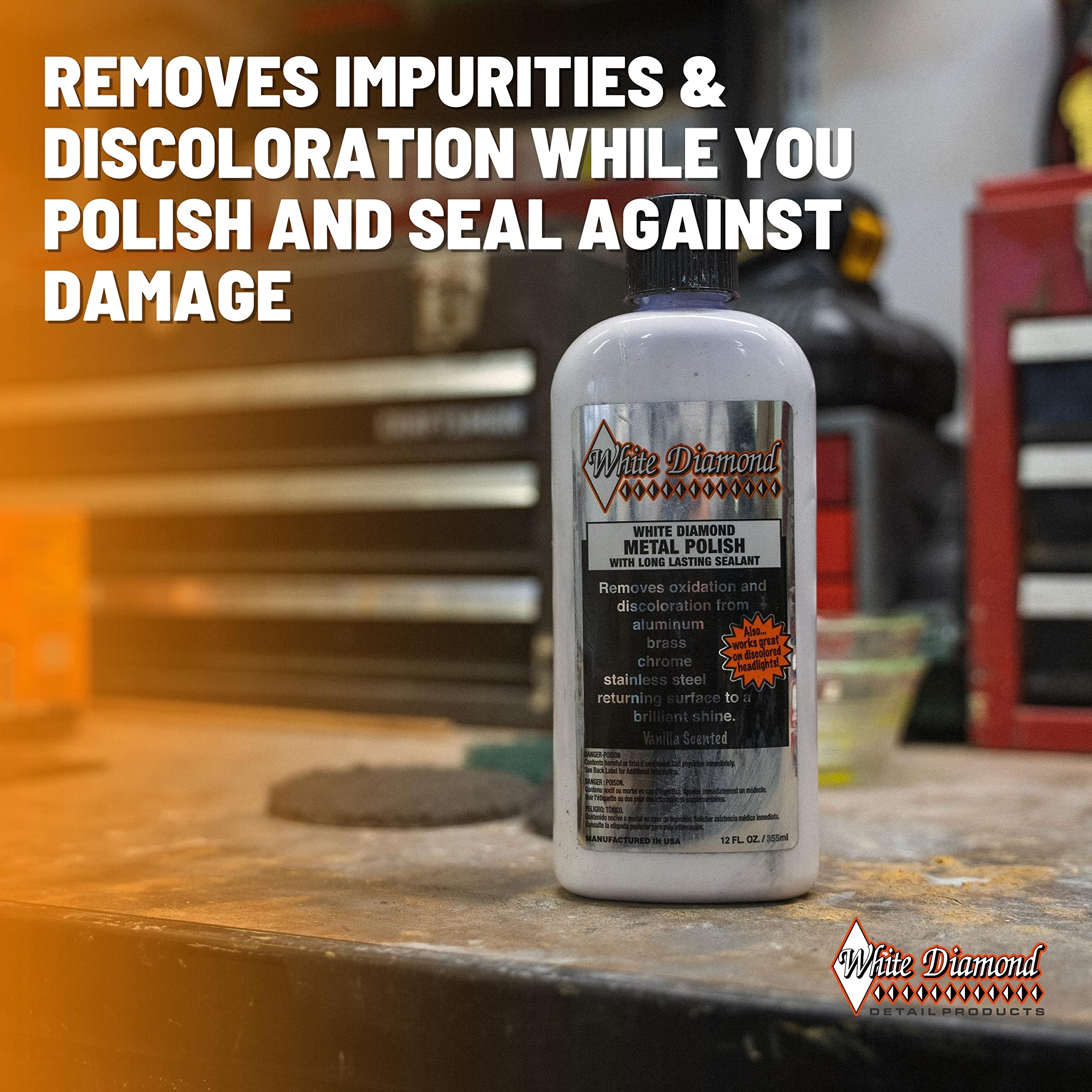 Schultz Laboratories Metal Polish - Cleaner & Protectant, 12 fl oz, Long Lasting Sealant, Removes Oxidation from Aluminum, Brass & Chrome