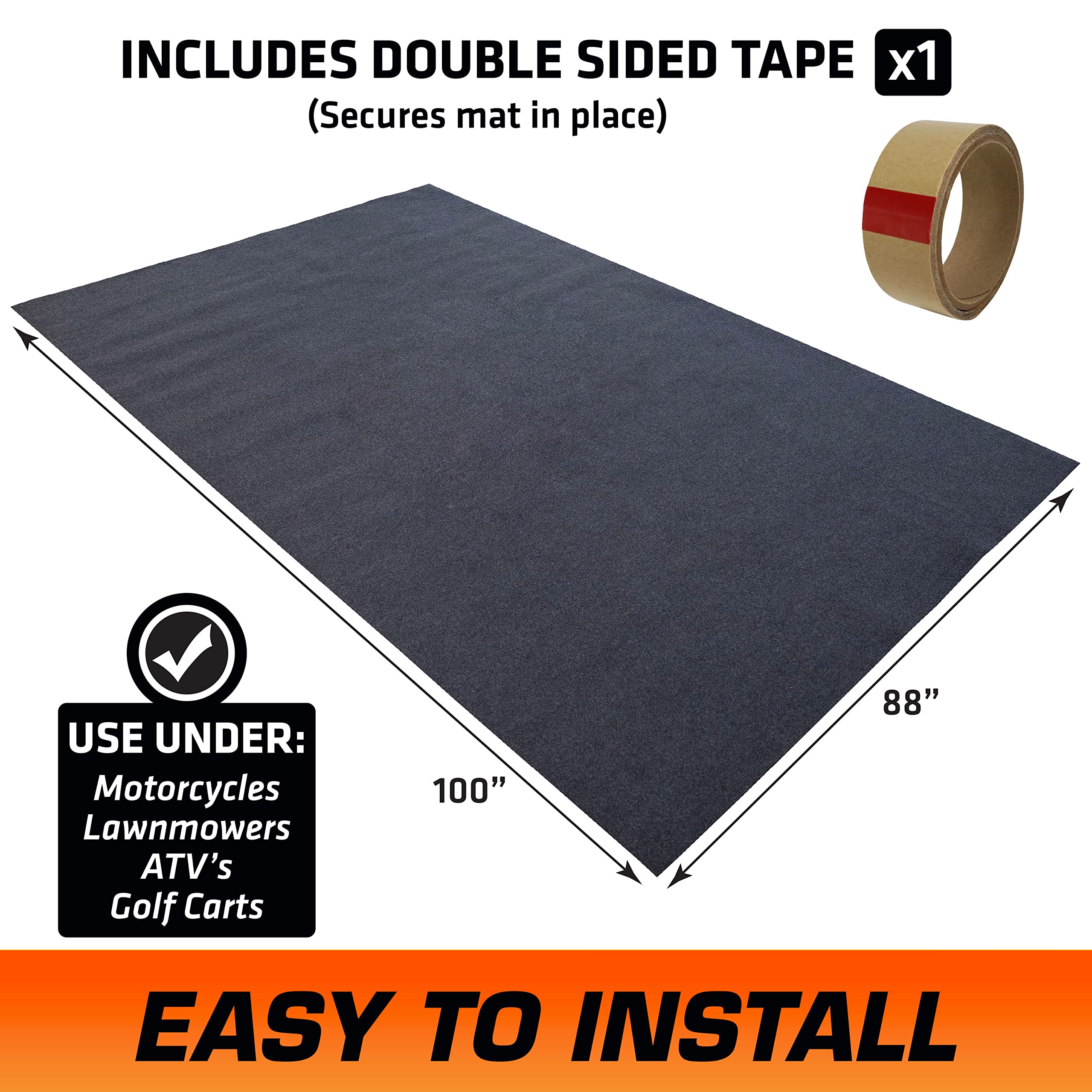 Armor All Original Small Vehicle Garage Floor Mat, (8'4    X 7'4''), (Includes Double Sided Tape), Protects Surfaces, Transforms