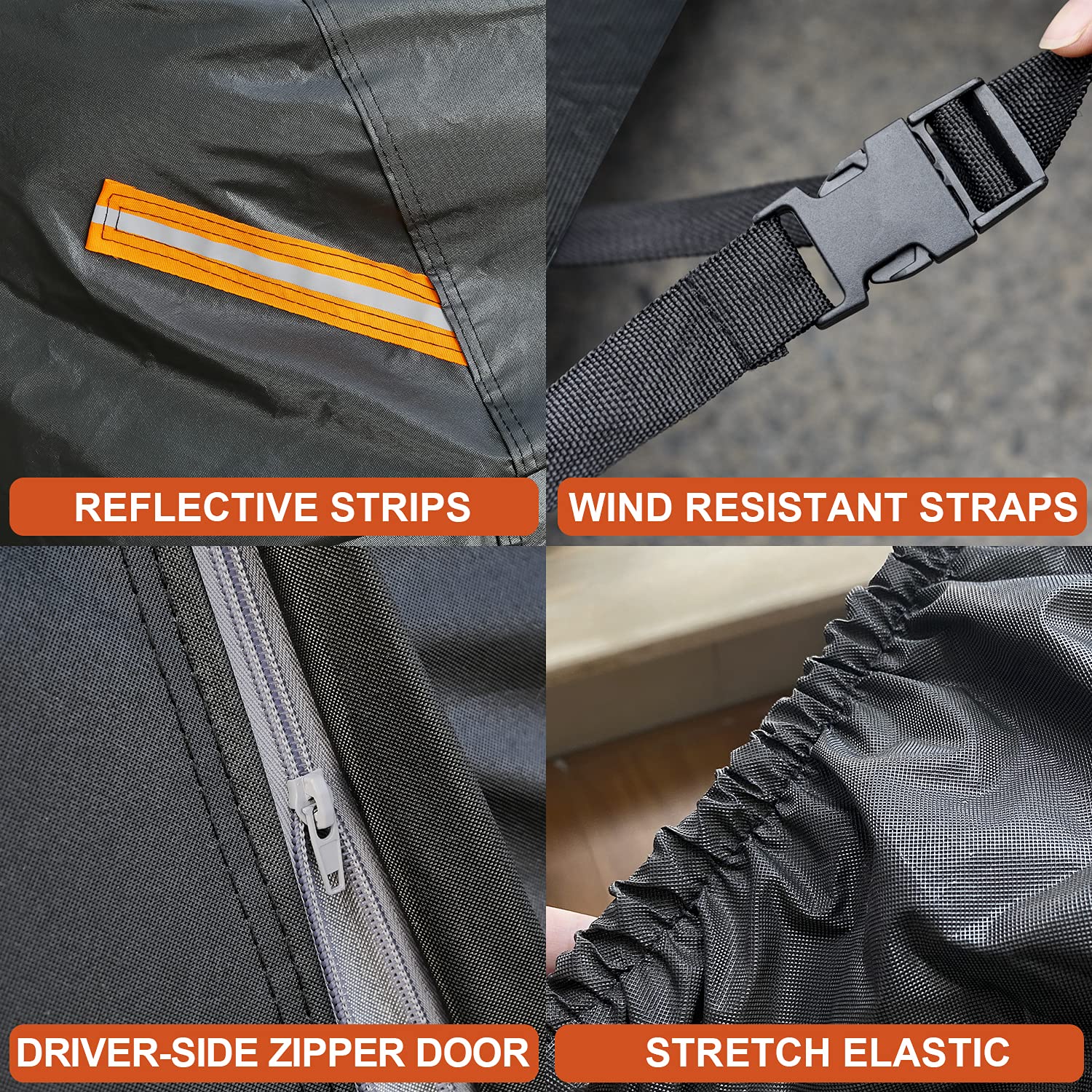 Kayme 7 Layers Heavy Duty Hatchback Car Cover Waterproof All Weather, Outdoor Snow Sun Uv Protection With Zipper For Automobiles