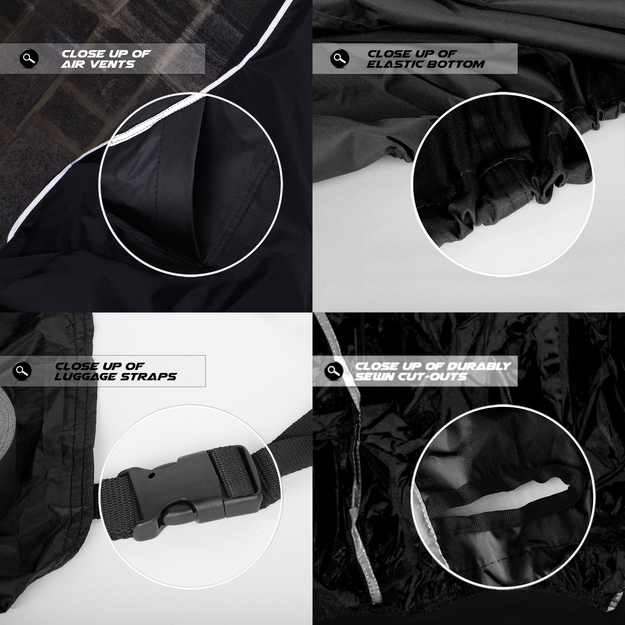 Nuzari Heavy Duty Small 250cc Motorcycle Cover - Motorcycle Covers Waterproof Outdoor Storage - Vespa Cover Waterproof Outdoor -