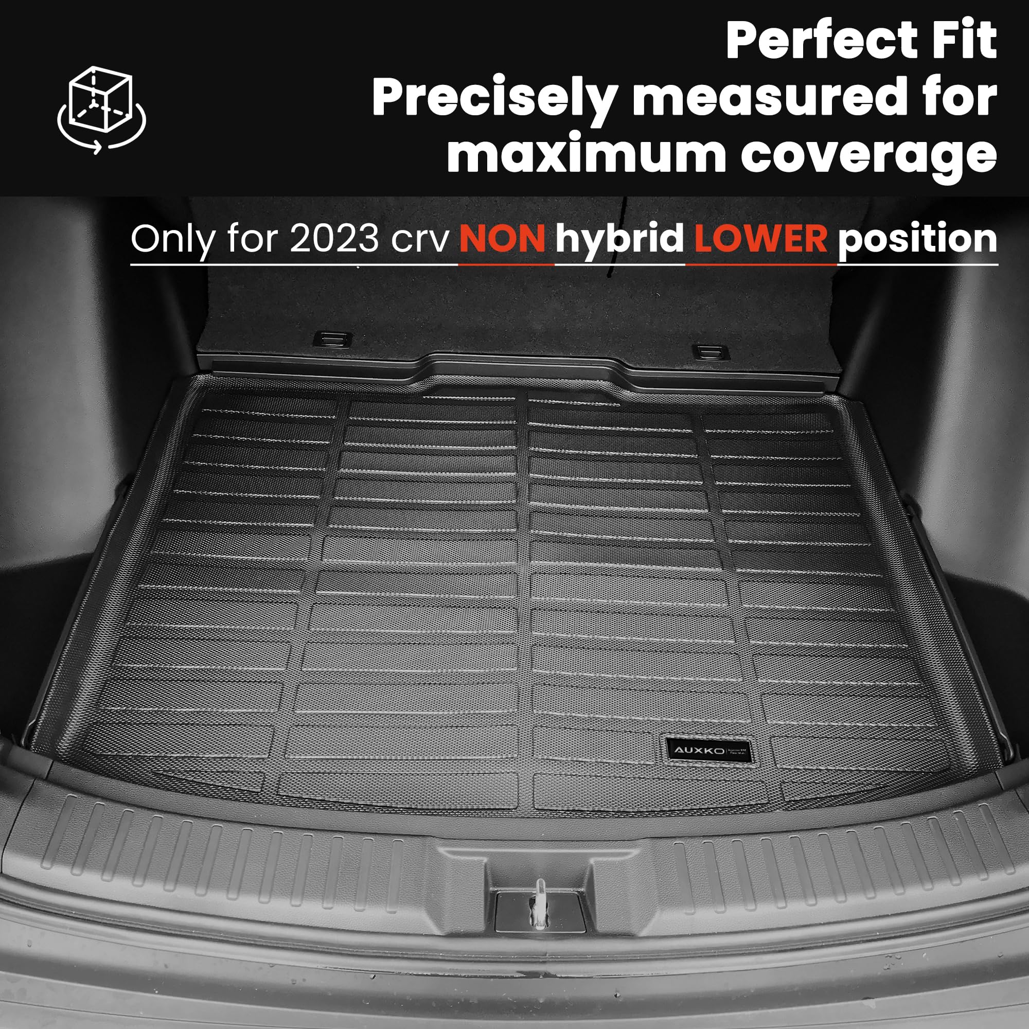 Auxko All Weather Cargo Liner Fit For Honda Crv 2023 2024 (Non Hybrid) Lowest Position Tpe Rubber Liners Crv Accessories All Sea