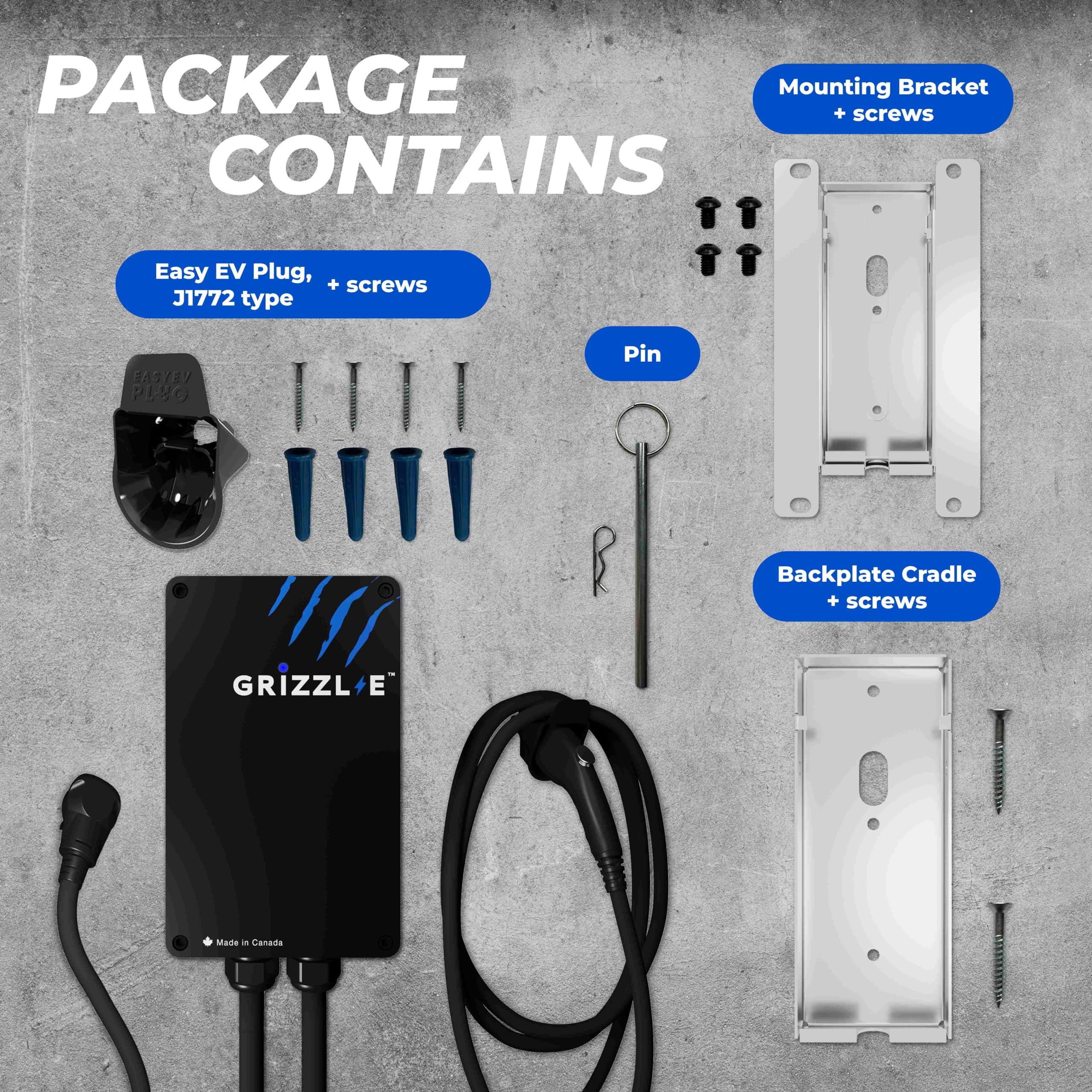 Grizzl-E Level 2 EV Charger 40 Amp, UL Certified, NEMA 14-50 Plug, 24ft Cable, Classic Black