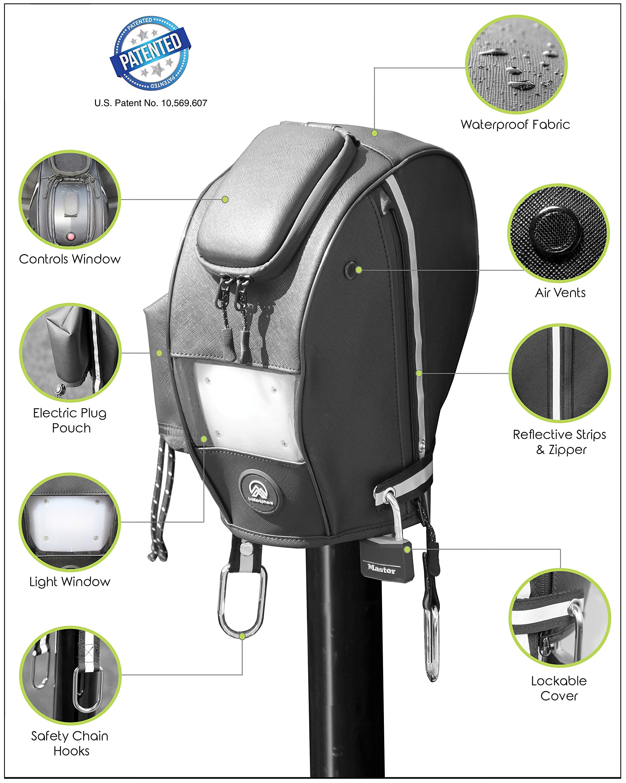Trailersphere Clever Cover for FIC Jack (2nd Gen) - Black, Waterproof, Sun-Resistant, Trailer & RV Plug Protector
