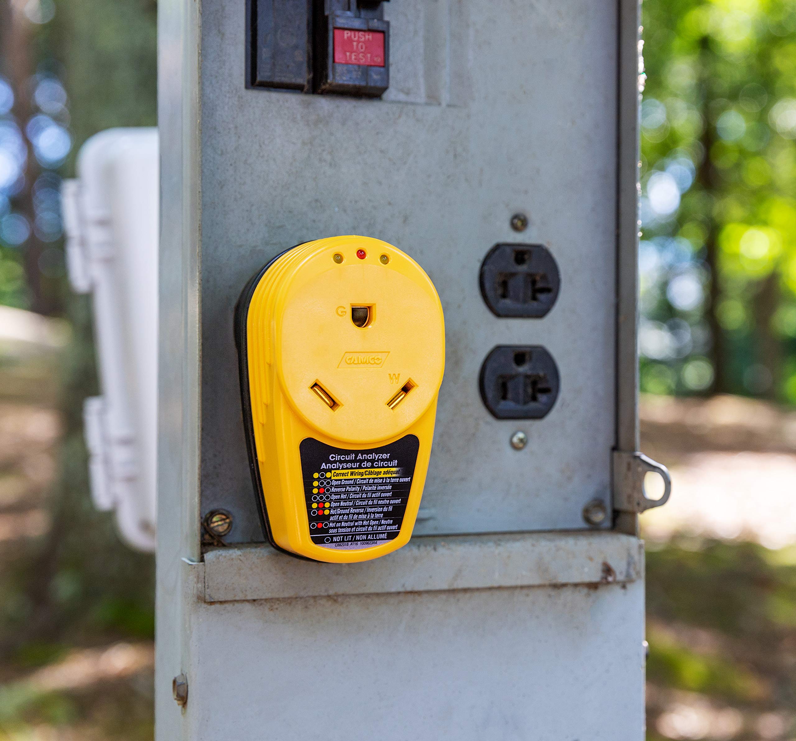 Camco Power Grip Camper/Rv 30-Amp Circuit Analyzer  Features Integrated Surge Protection & Indicator Lights  Protect Rvs From Po