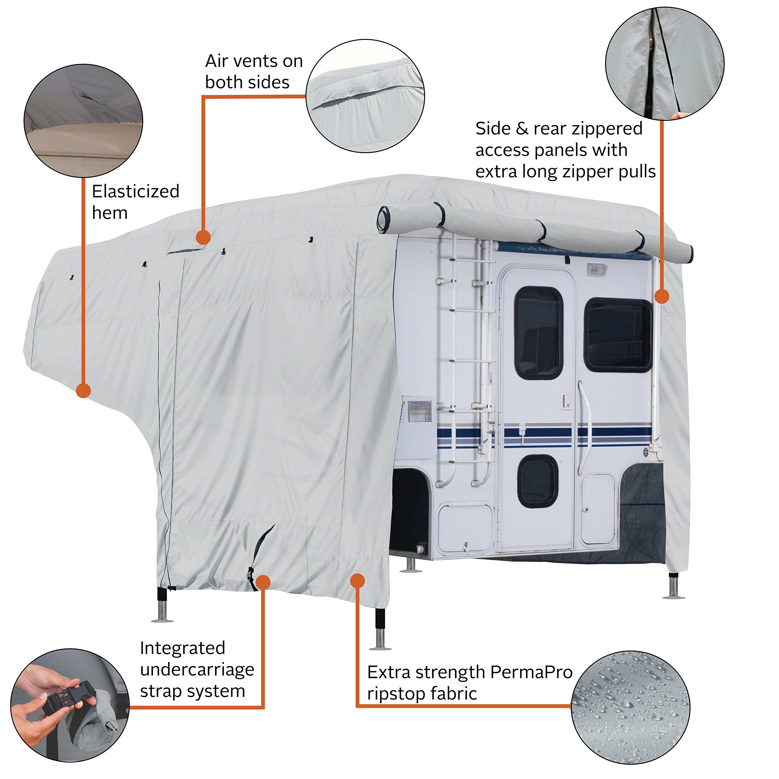 Classic Accessories Over Drive Permapro Deluxe Water-Repellent Camper Cover, Fits 10' - 12' Campers