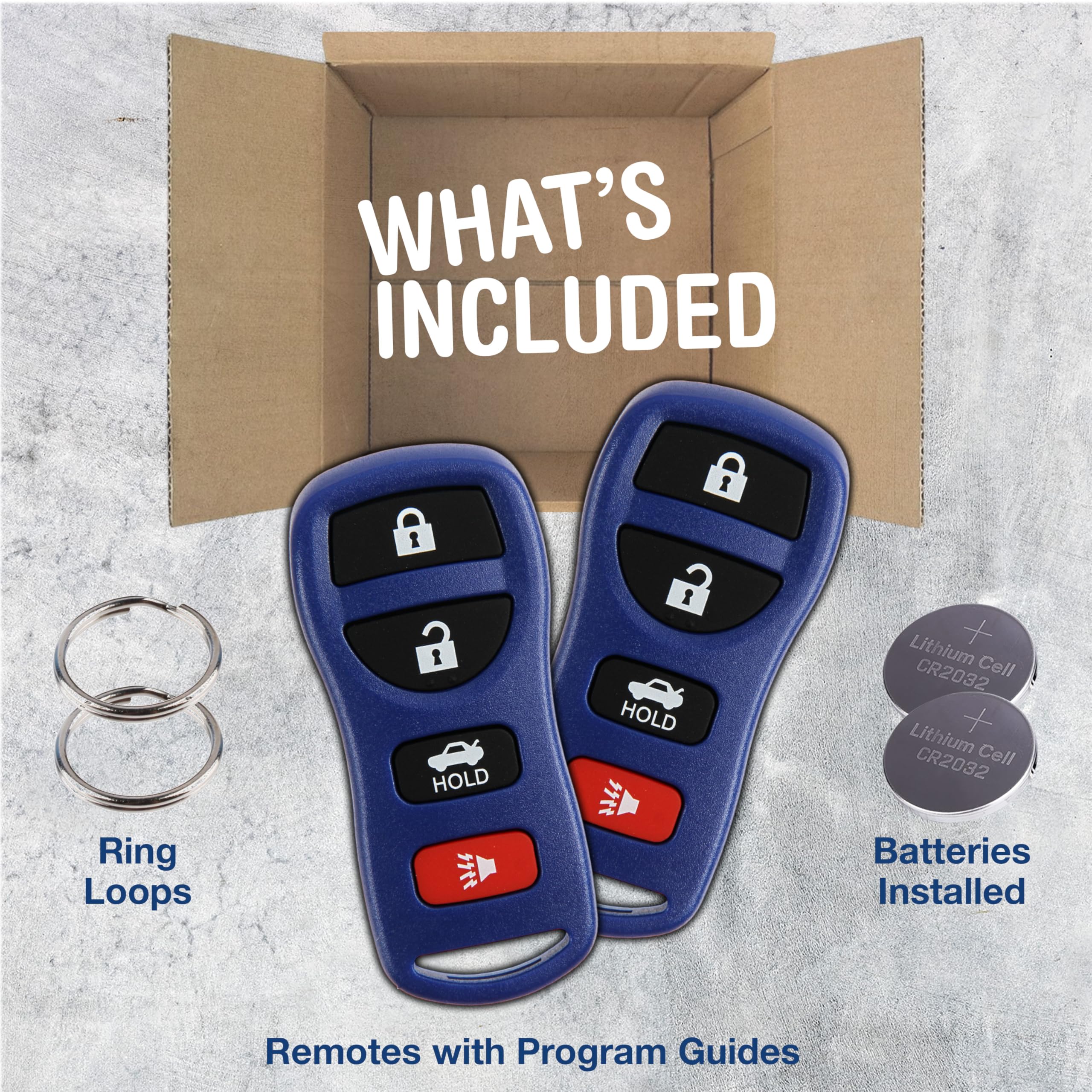 2X Keylessoption Key Fob Replacement For 2002 2003 2004 2005 2006 2007 2008 2009 2010 2011 2012 2013 2014 2015 2016 2017 Nissan Altima Maxima Infiniti Remote, 4-Button Kbrastu15, Self Programming